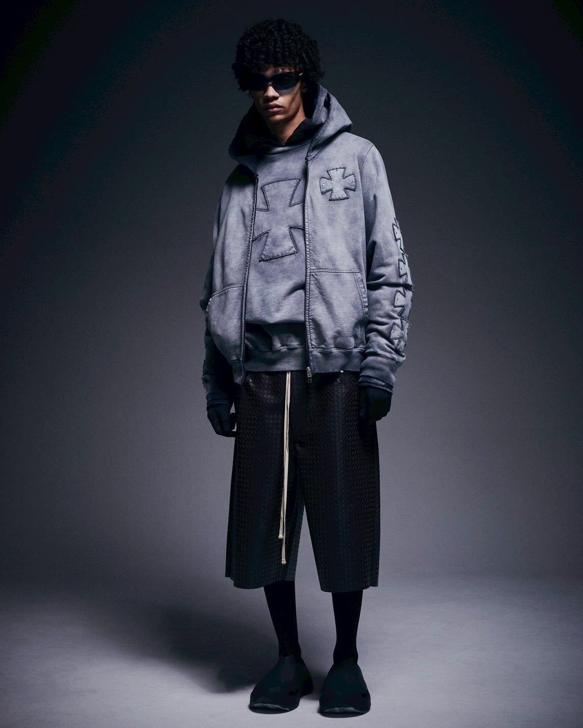 Danke Schon 26ss "Spray Pigment Sweat Zip Hoodie Iron" Black M