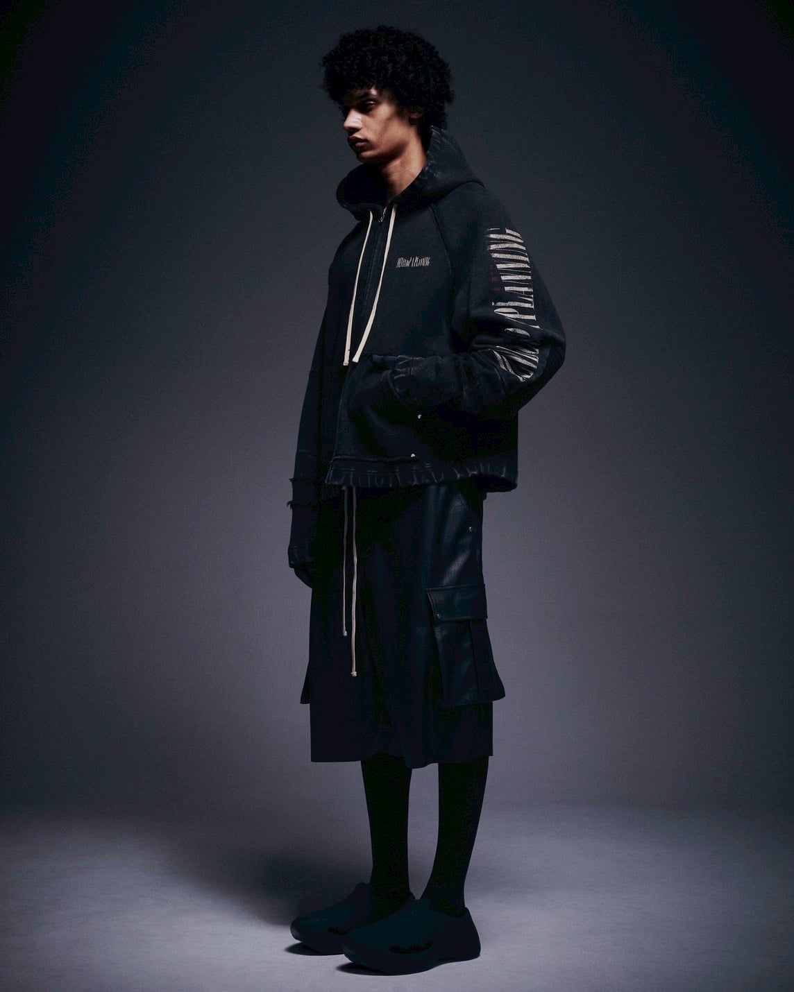 Danke Schon 26ss "490 Chemical Zip Hoodie Ironcross" Black M