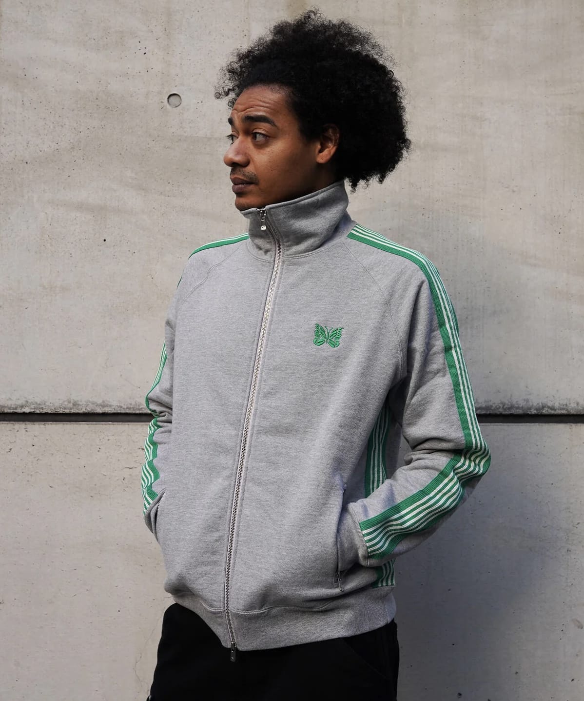 Needles 26ss "Exclusive Track Jacket - Cotton Jersey" Grey/Green Grey/Green S