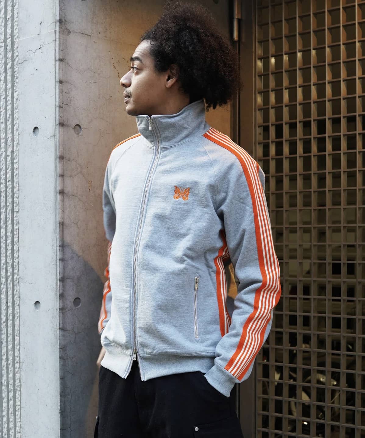 Needles 26ss "Exclusive Track Jacket - Cotton Jersey" Grey/Orange Grey/Orange S
