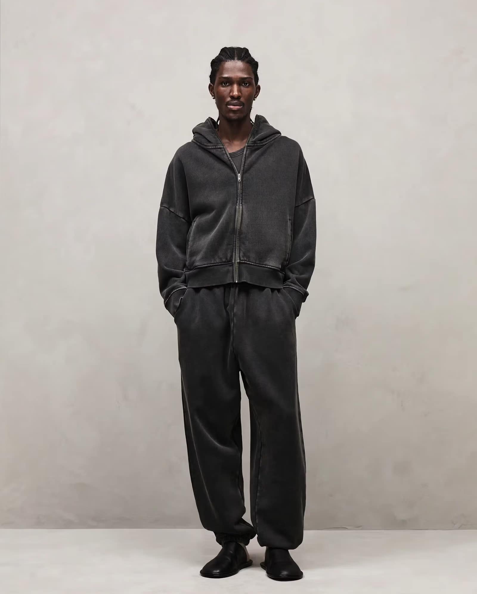 entire studios 26ss "Eternal Zip" Washed Black Washed Black S