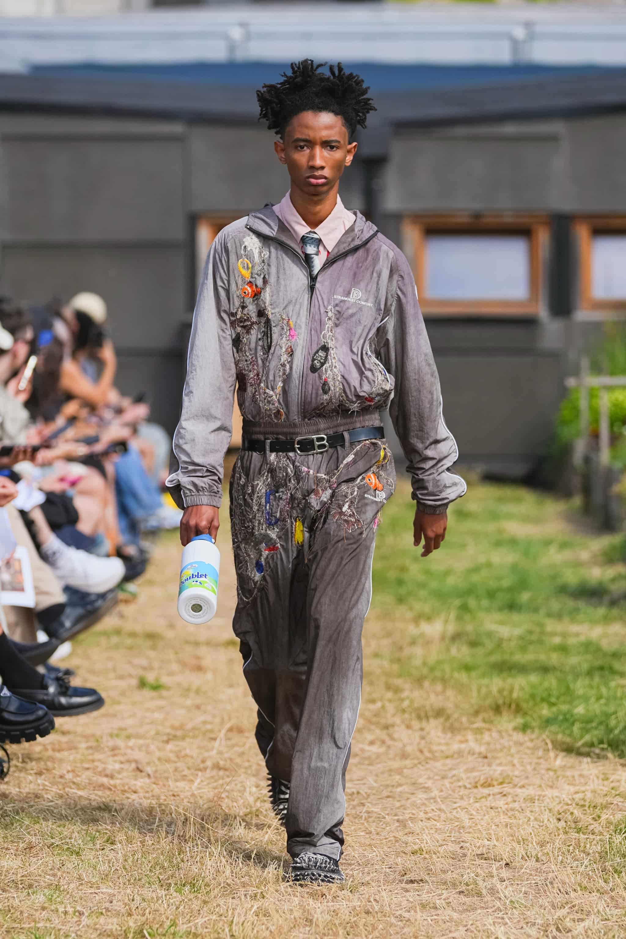 doublet 26ss "EMBROIDERED CHAIN TRACK PANTS" Brown Brown S