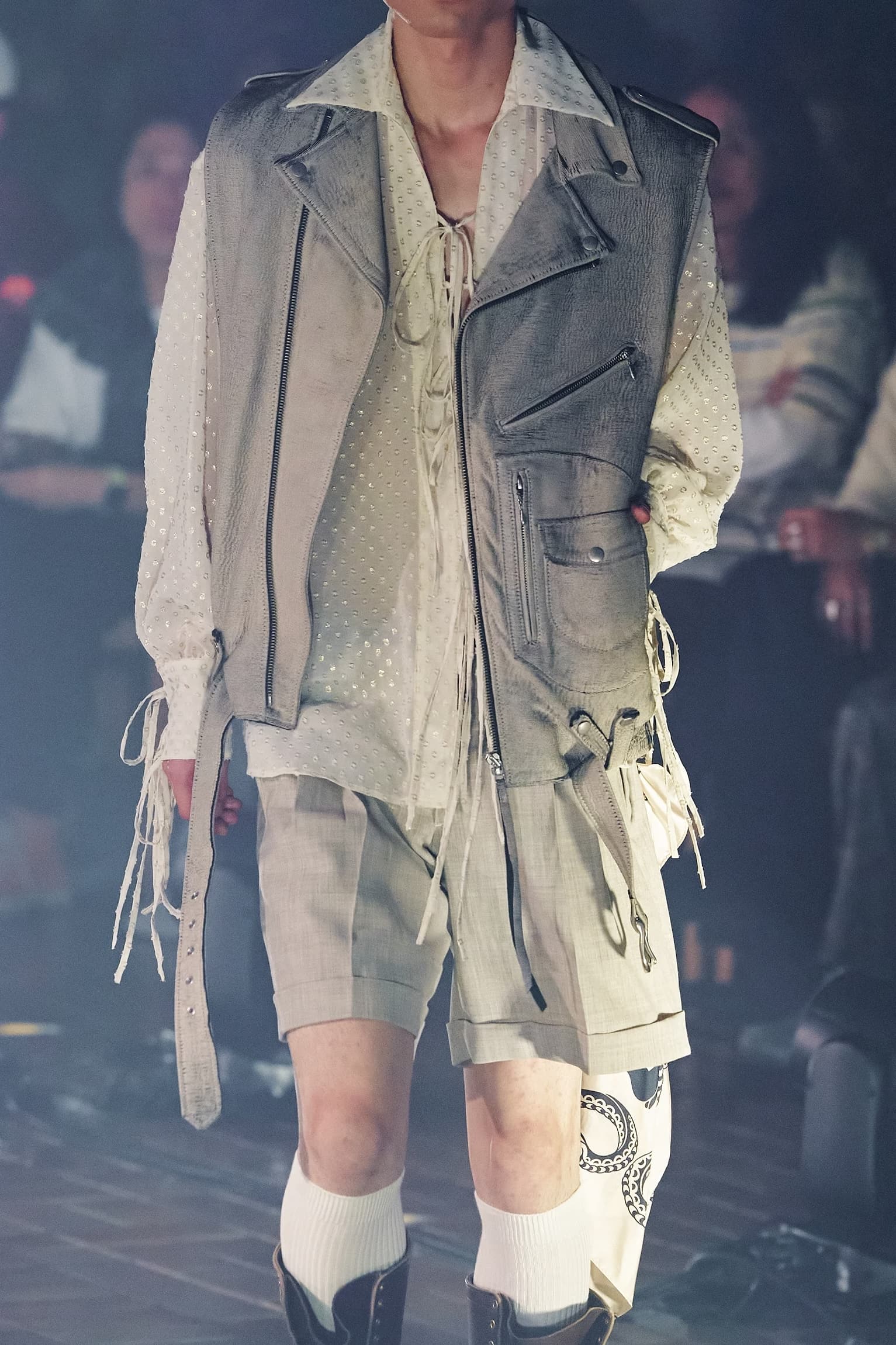 SUGARHILL 26ss "Twinkle Sheer String Shirt" Black Black 2