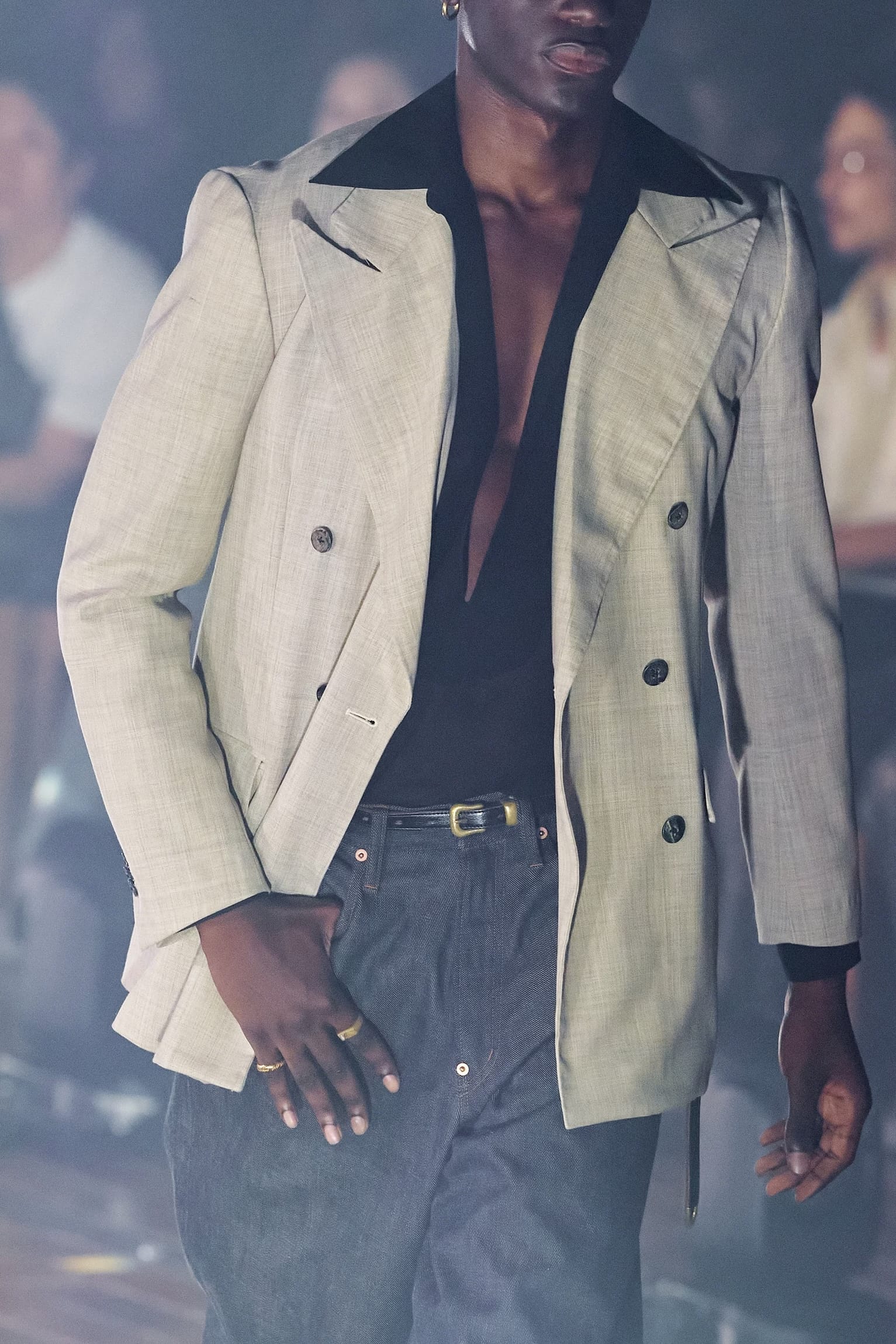 SUGARHILL 26ss "Sheer Skipper Shirt" Pale Gray Pale Gray 2