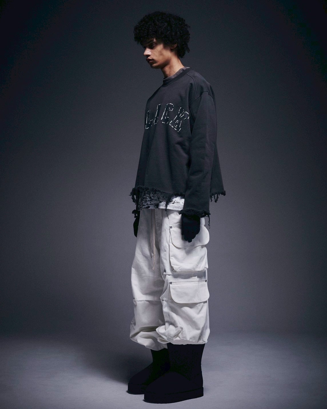 Danke Schon 26ss "10oz Katuragi W-Cargo Pants" White White S