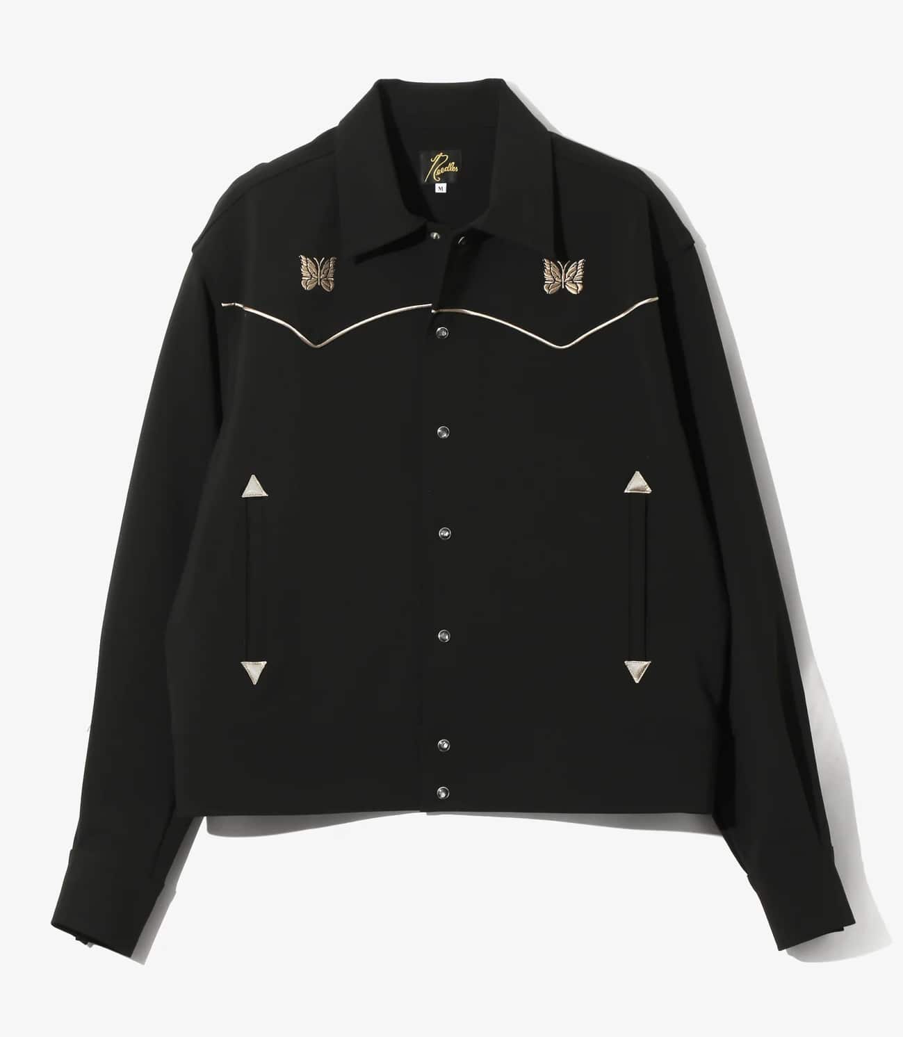 Needles 26ss "Piping Cowboy Jacket - Poly Double Cloth" Black Black S