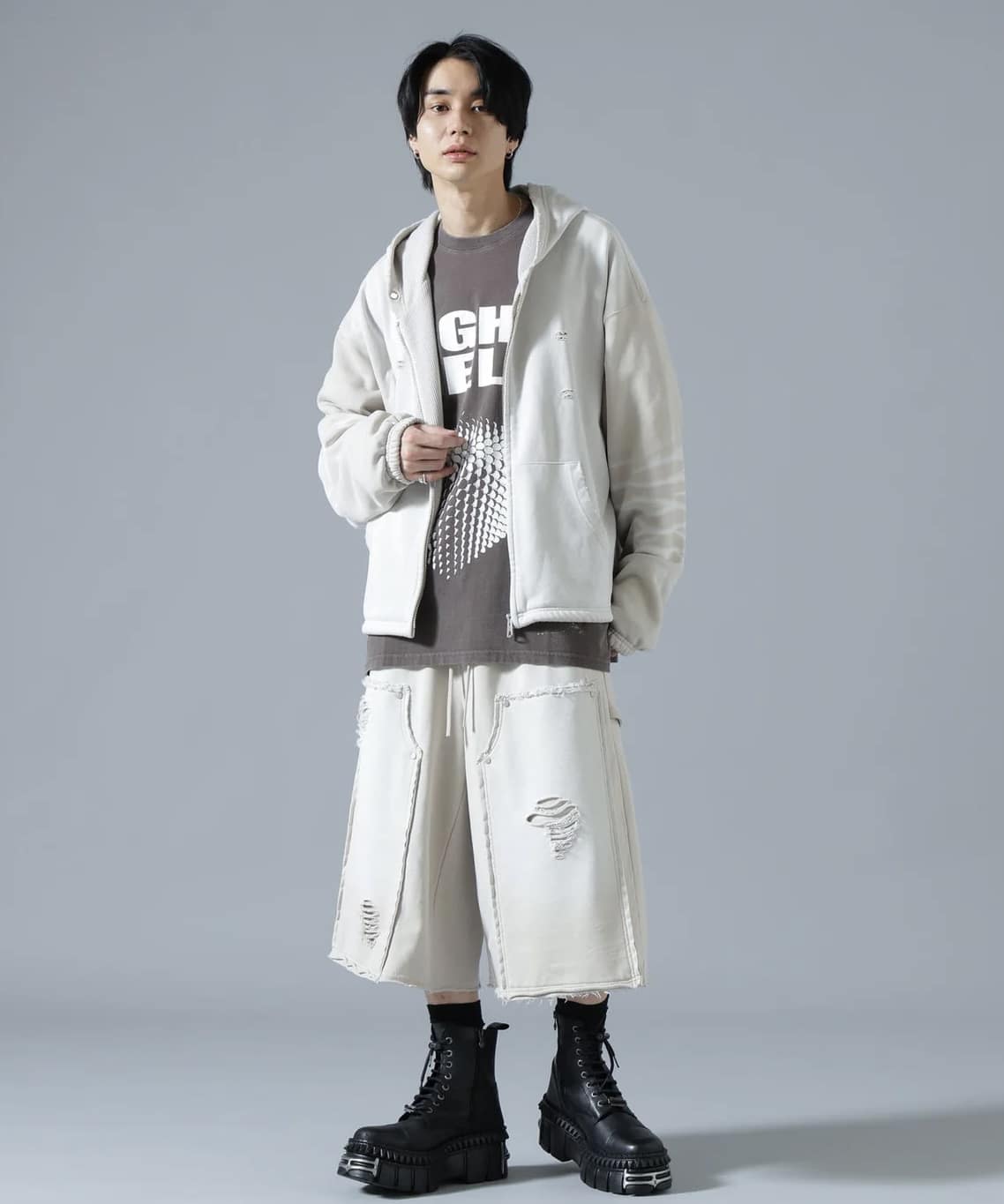 Danke Schon 26ss "SULFUR SWEAT THERMAL ZIP HOODIE" White White S