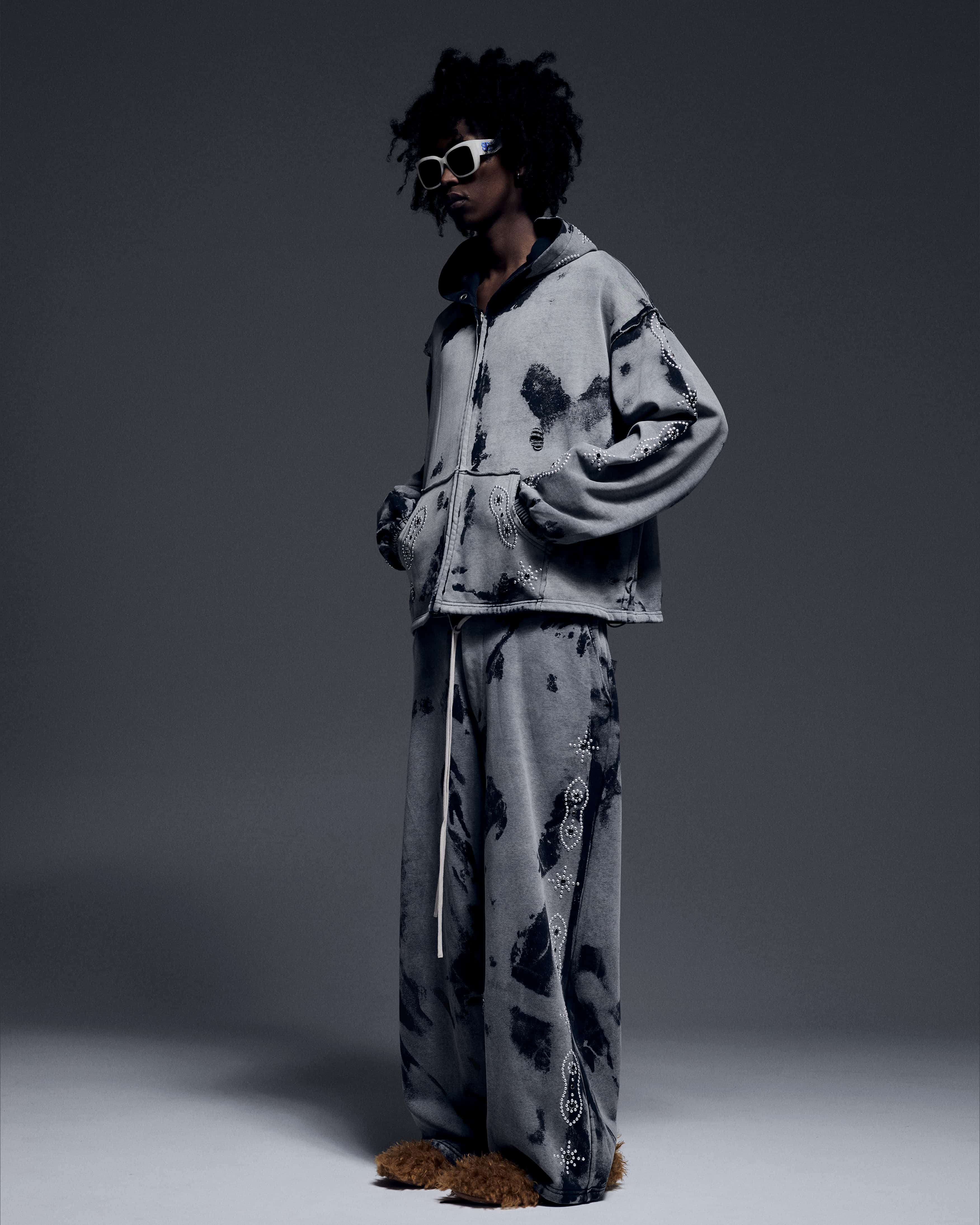 Danke Schon 26ss "Studs Sweat Zip Hoodie" Gray Gray S