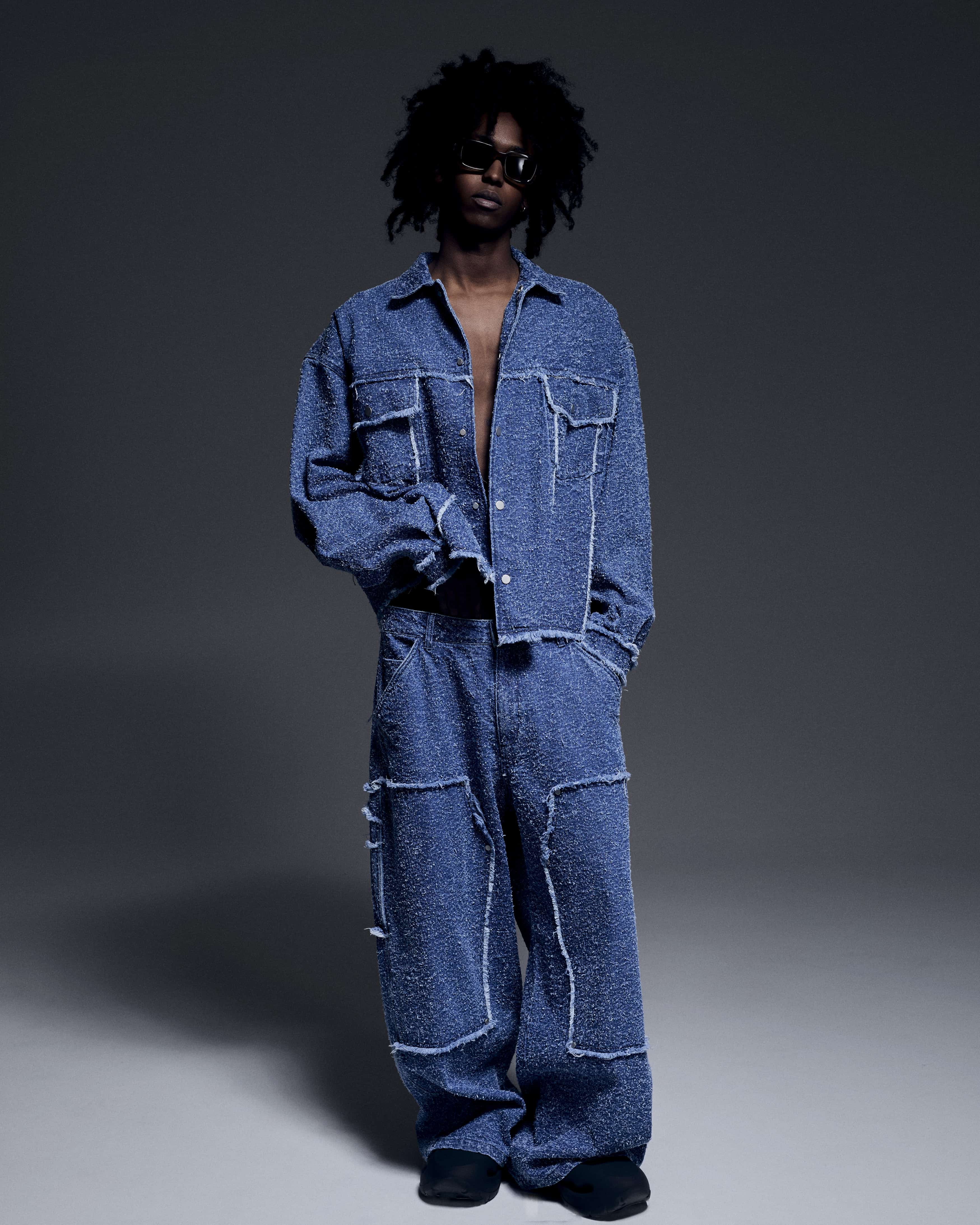 Danke Schon 26ss "Needlepunch Denim 3rd Jacket" Blue Blue S