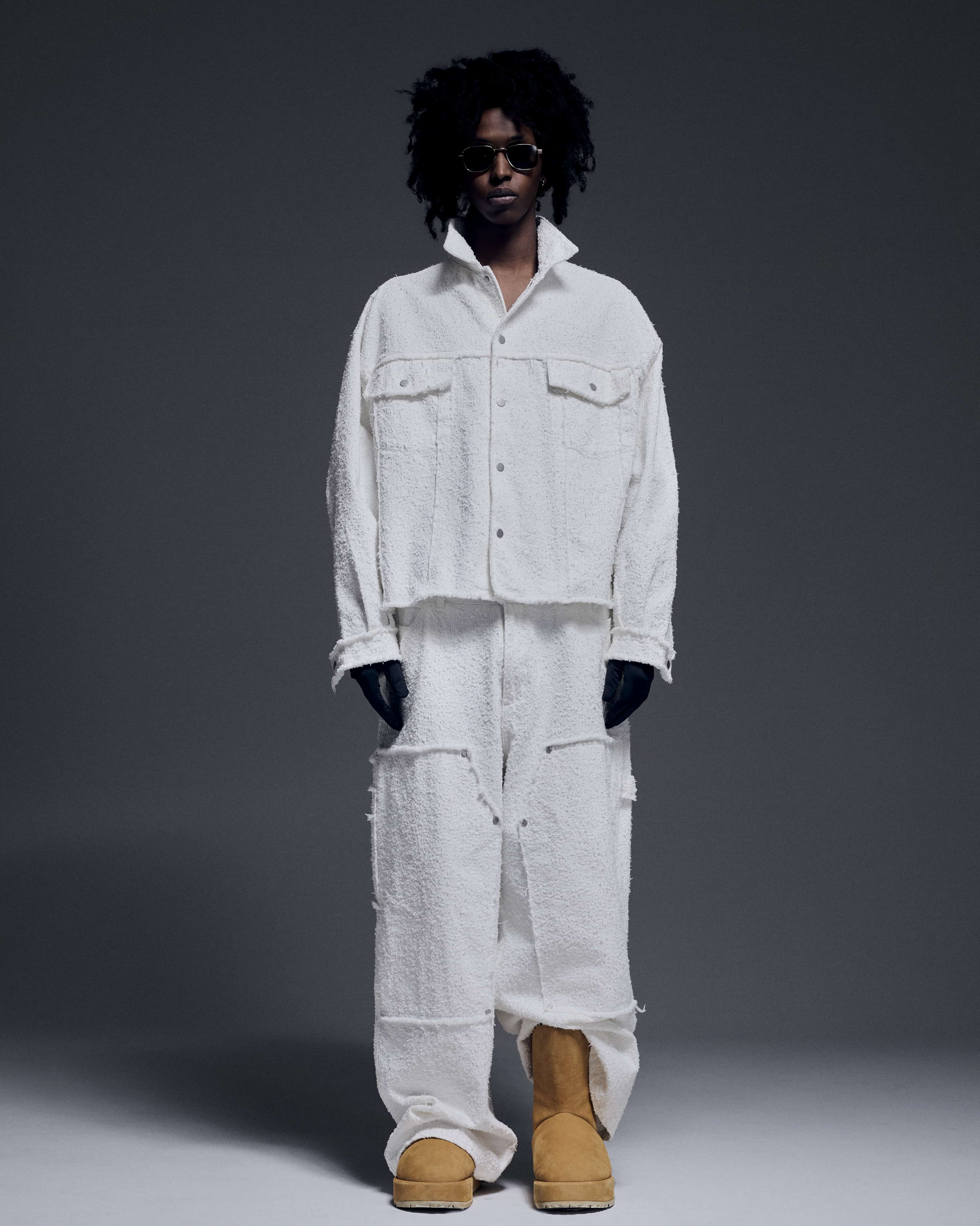 Danke Schon 26ss "Needlepunch Denim 3rd Jacket" White White S