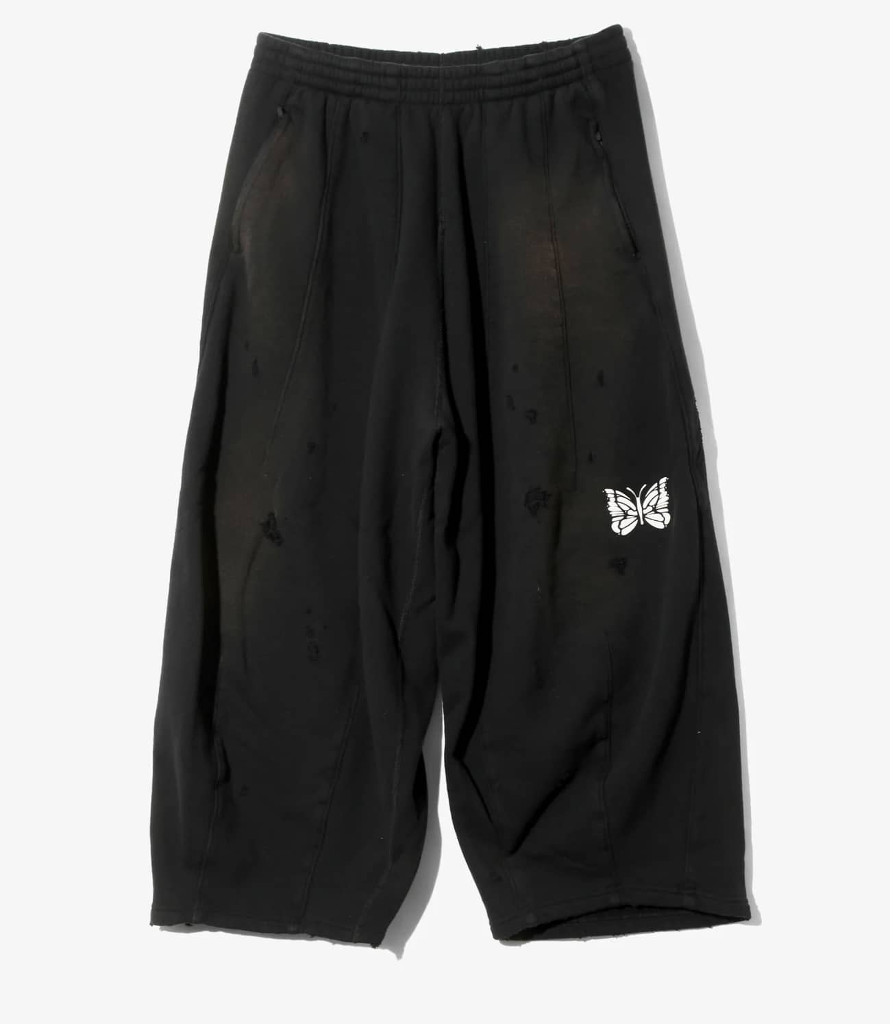 Needles 26ss "Deconstructed H.D. Sweat Pants - Cotton French Terry" Black Black XS