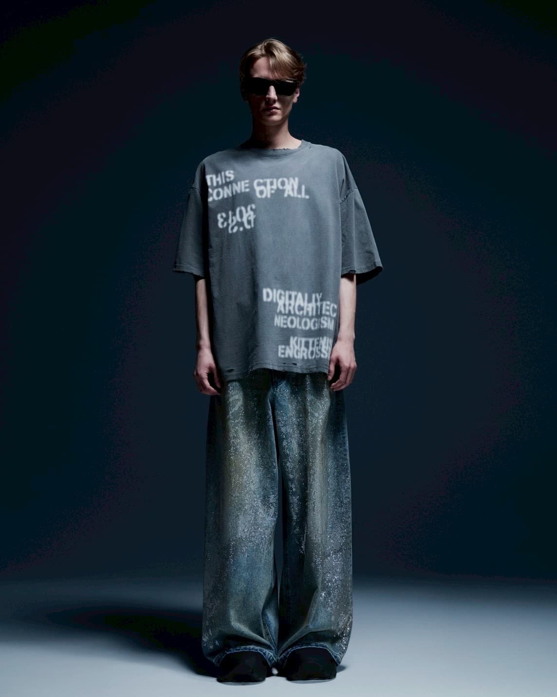 Danke Schon 26ss "Pigment Stencil S/S Tee" Black Black M