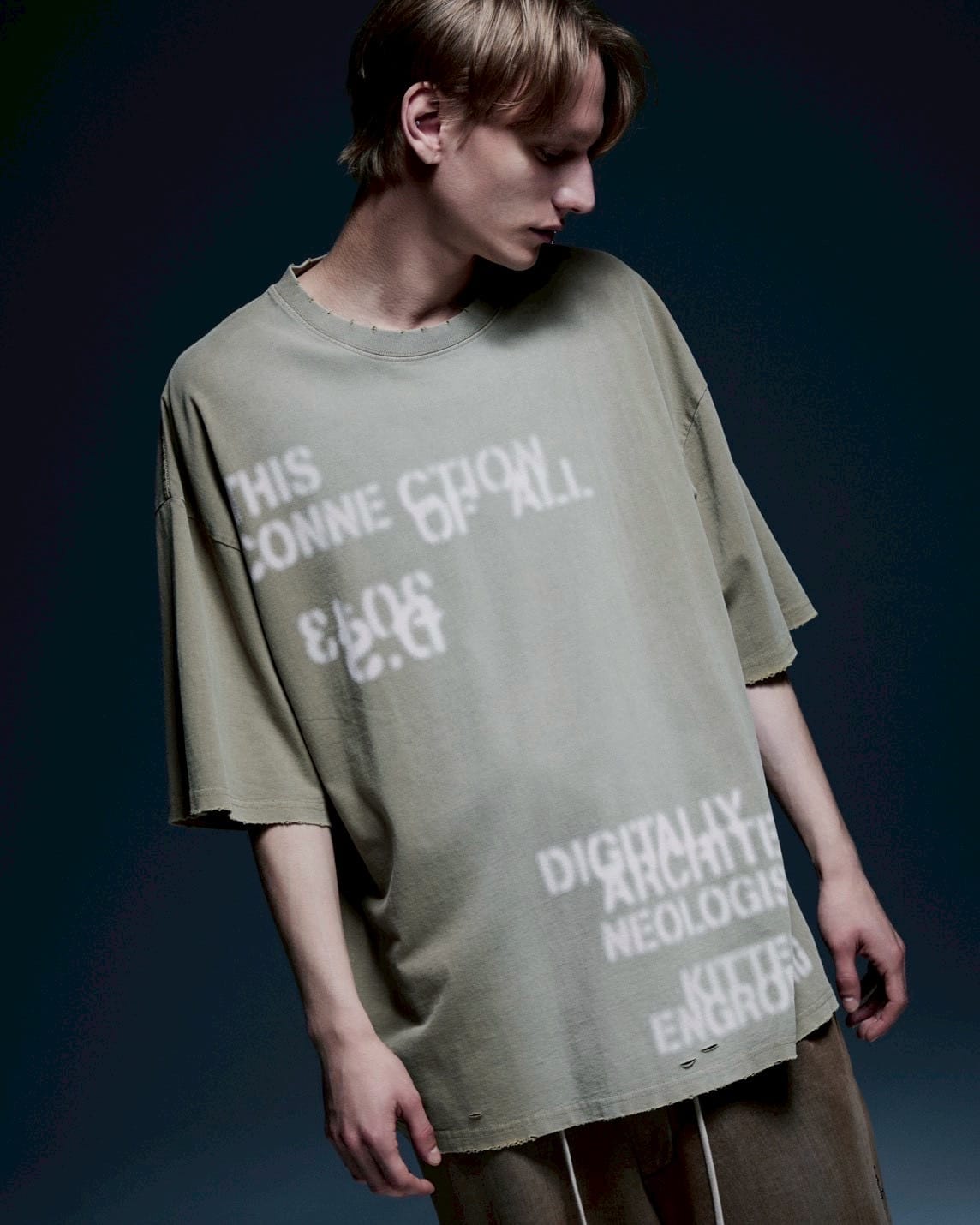 Danke Schon 26ss "Pigment Stencil S/S Tee" Beige Beige M