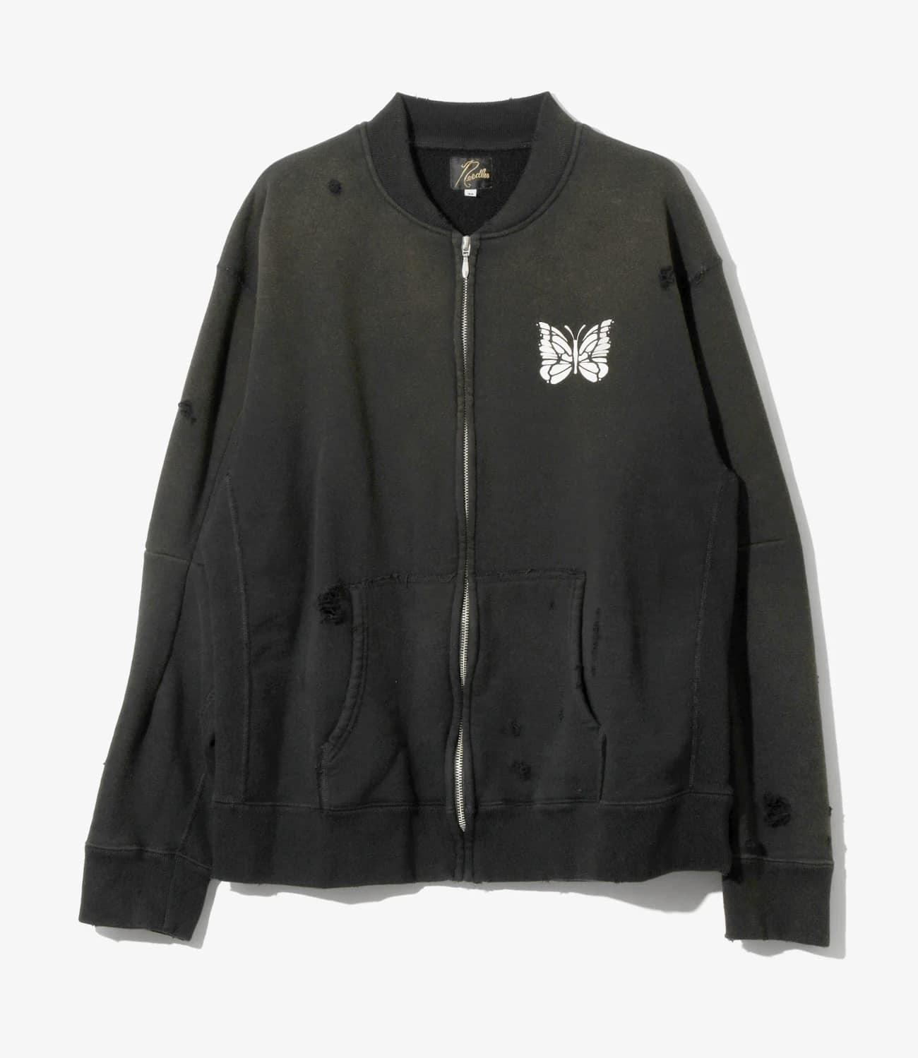 Needles 26ss "Deconstructed Zipped Sweat" Black Black M