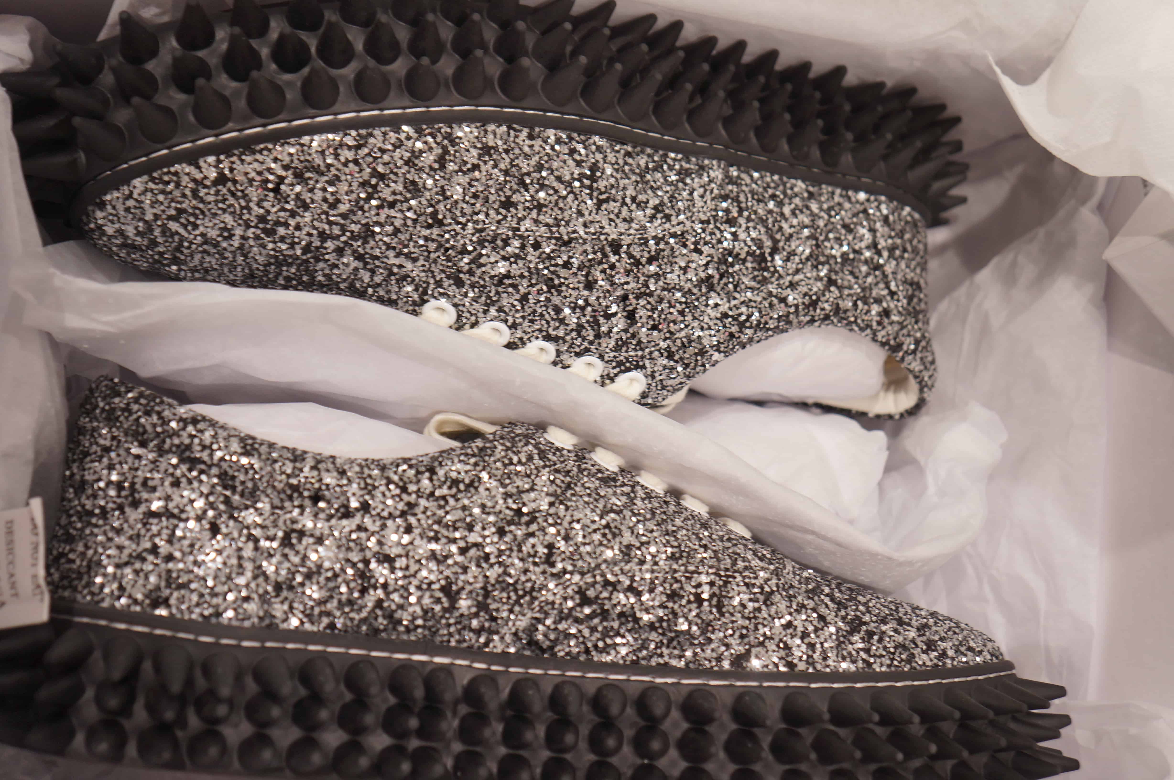 doublet 26aw "GLITTER SPIKE SNEAKER" Silver Silver 25H