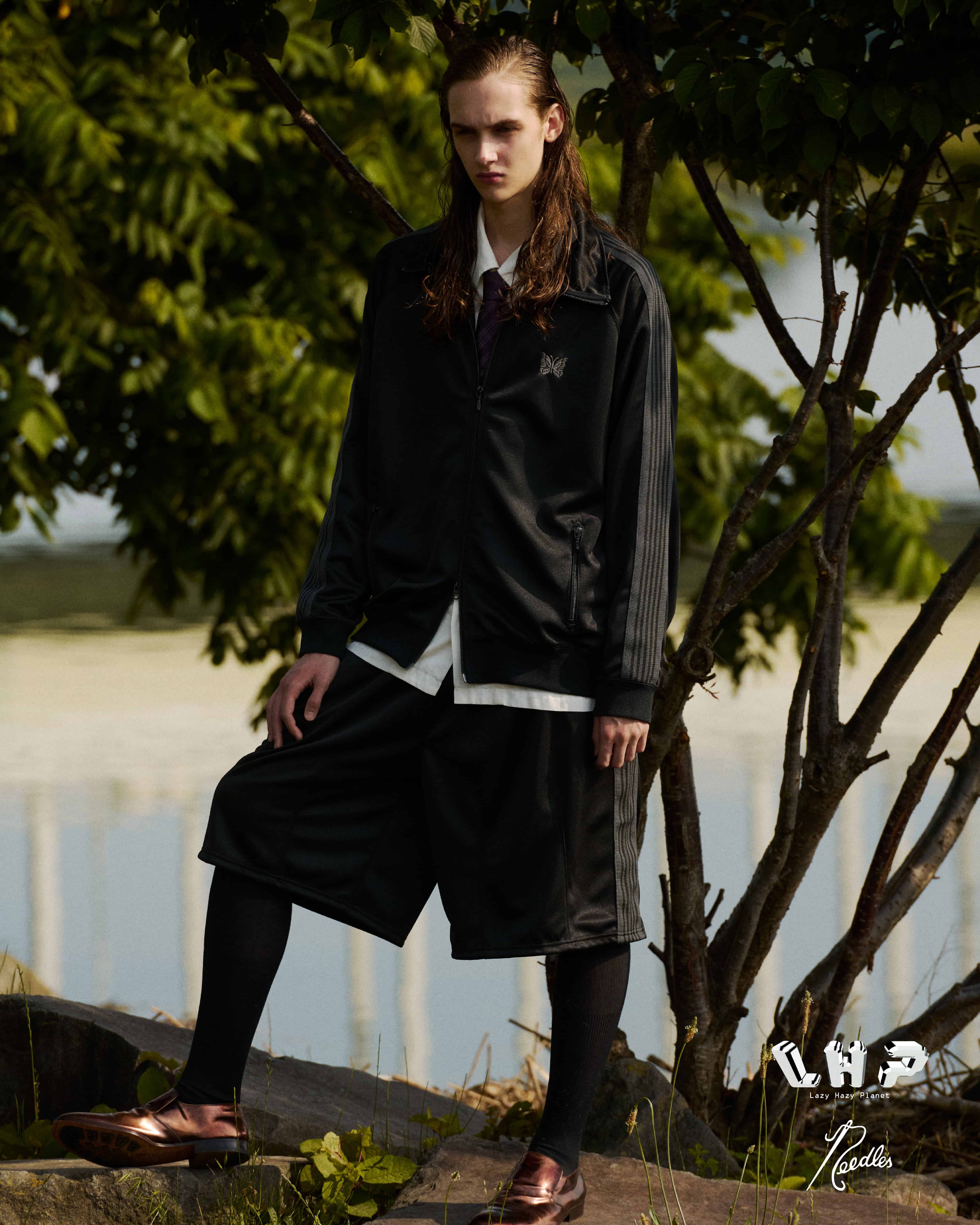 【先行予約 7月3日発売予定】Needles 26aw "Exclusive Track Jacket - Poly Smooth" Black/Charcoal Black/Charcoal S