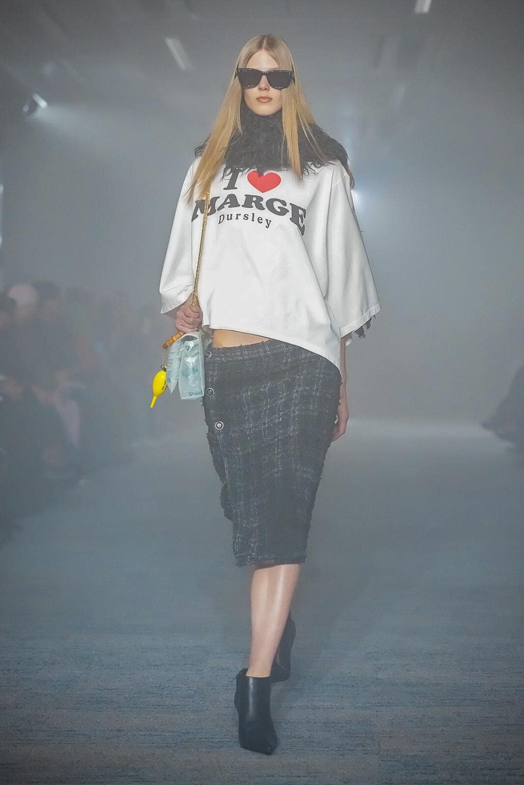 doublet 26aw "SMOG AIR STAINED TWEED SKIRT" Black Black M