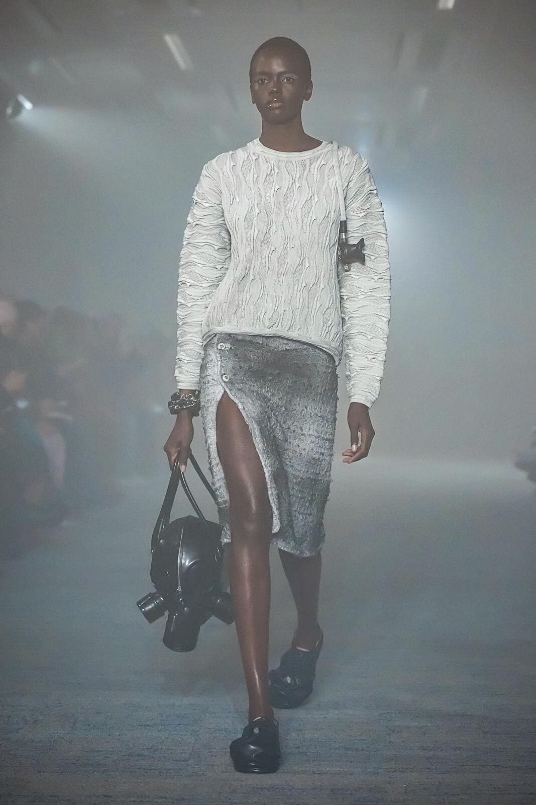 doublet 26aw "SMOG AIR STAINED TWEED SKIRT" Grey Grey M