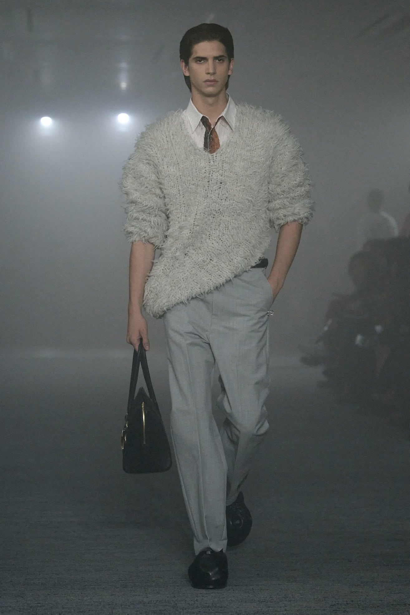 doublet 26aw "SMOKE FUR V-NECK KNIT PULLOVER" Gray Gray S