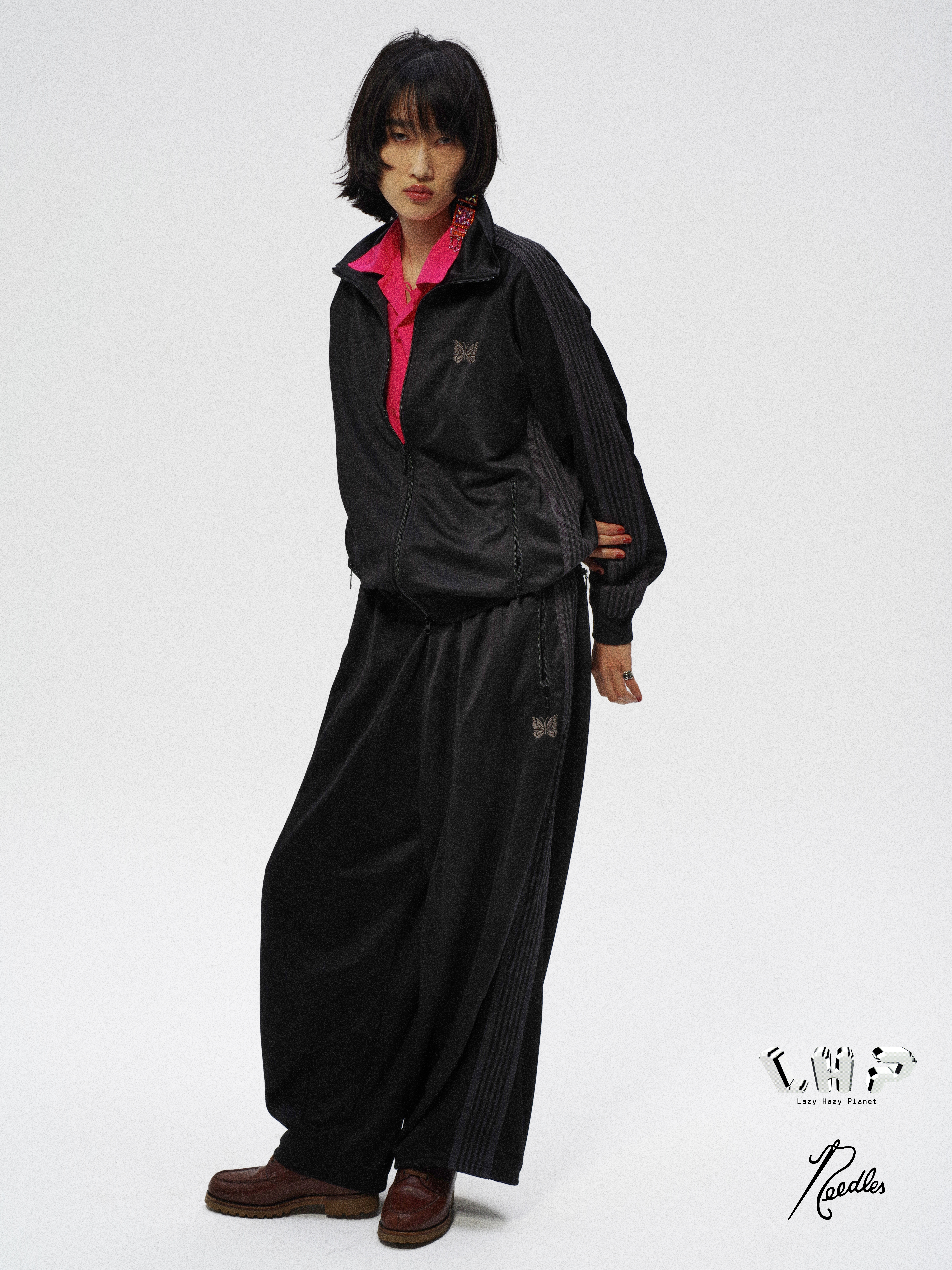 Needles 26aw "Exclusive H.D Track Pant - Poly Smooth" Black/Charcoal Black/Charcoal XS