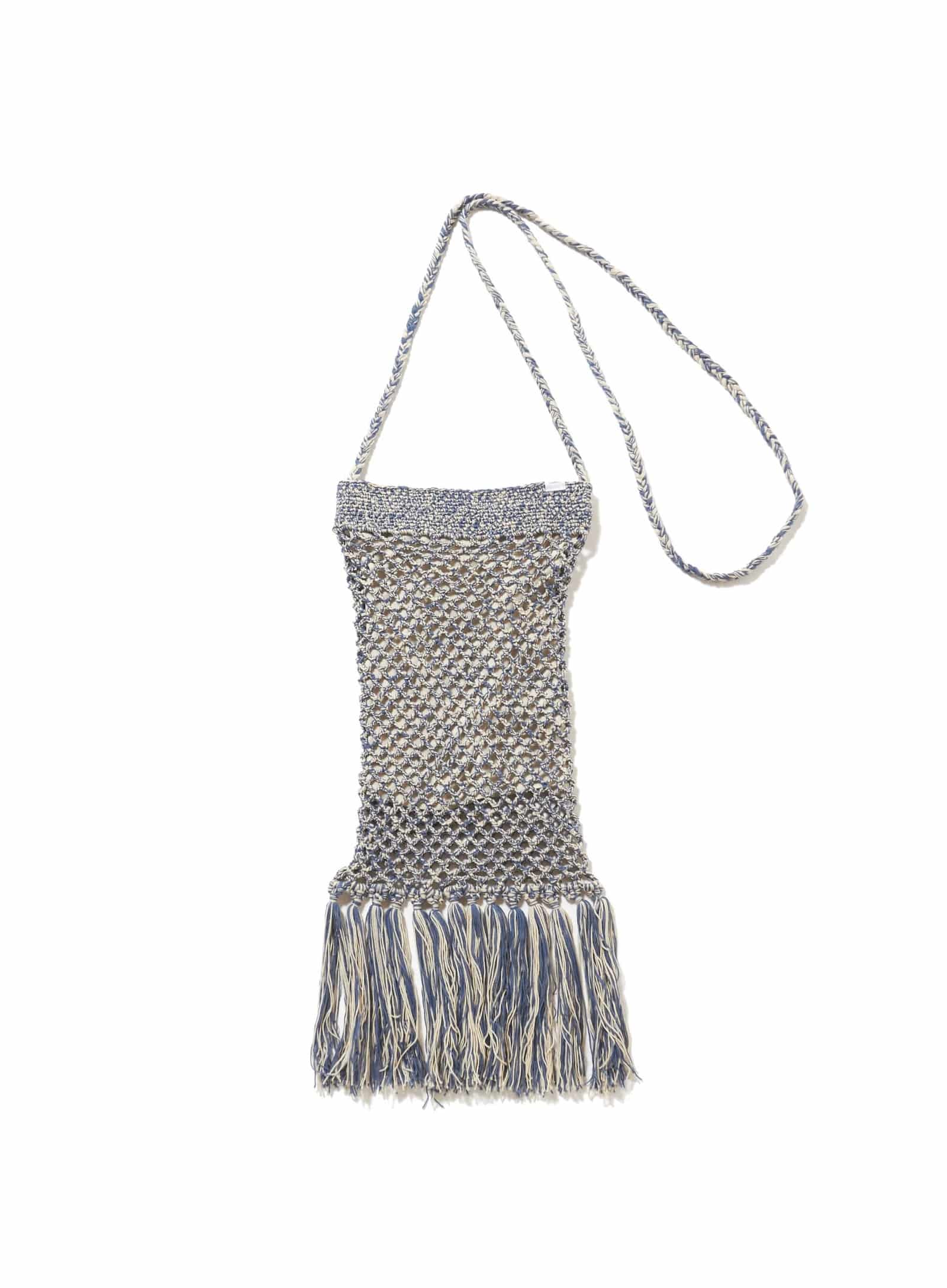 SUGARHILL COTTON KNIT BAG LARGE NAVY&BEIGE ONE SIZE