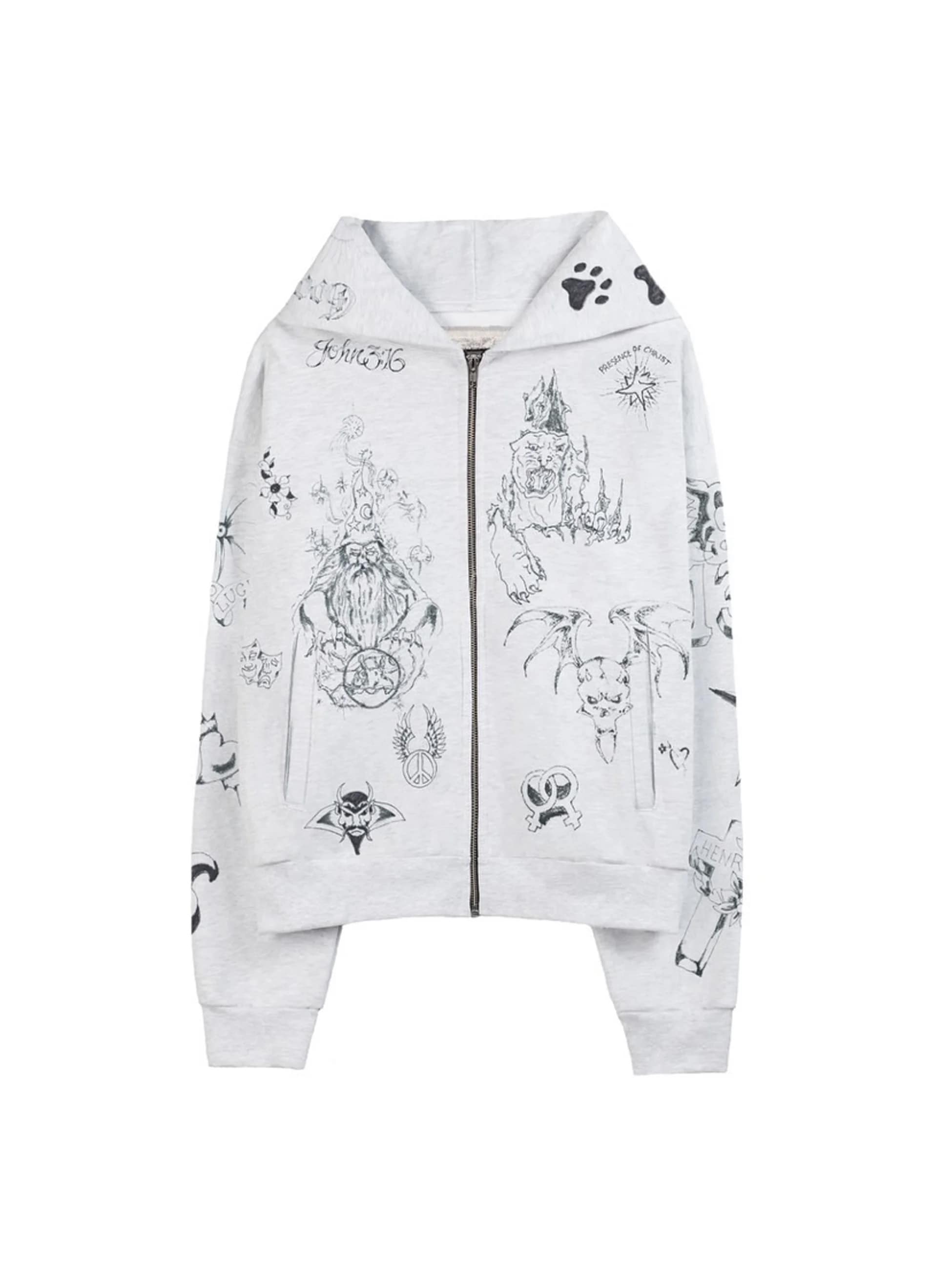 Basketcase 25ss "Sailor Zip Hoodie" Gray L