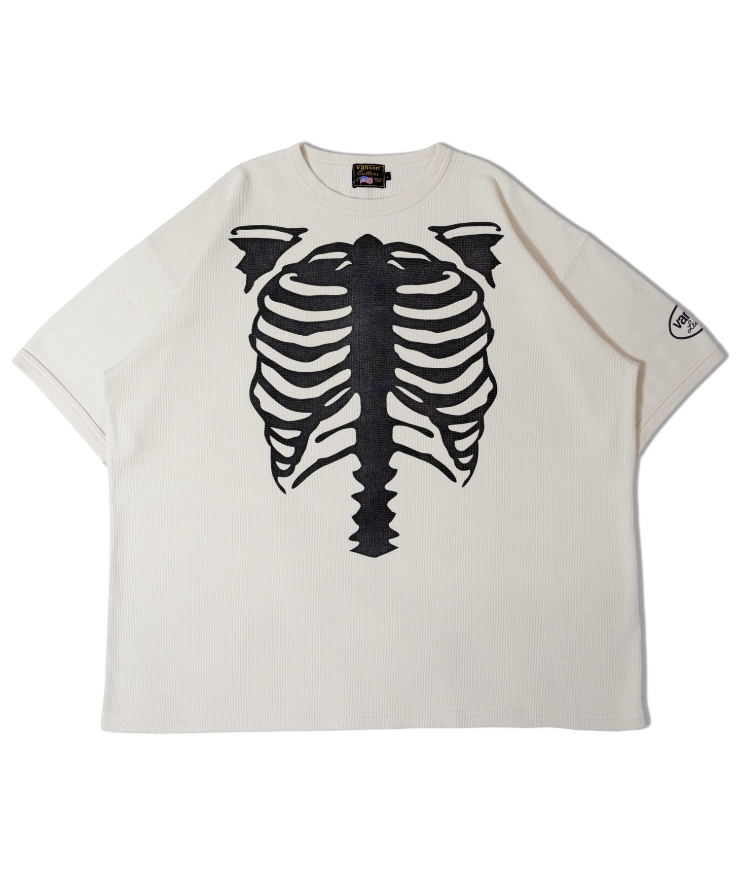 VANSON "Skelton Bones Thermal Tee" Beige Beige S