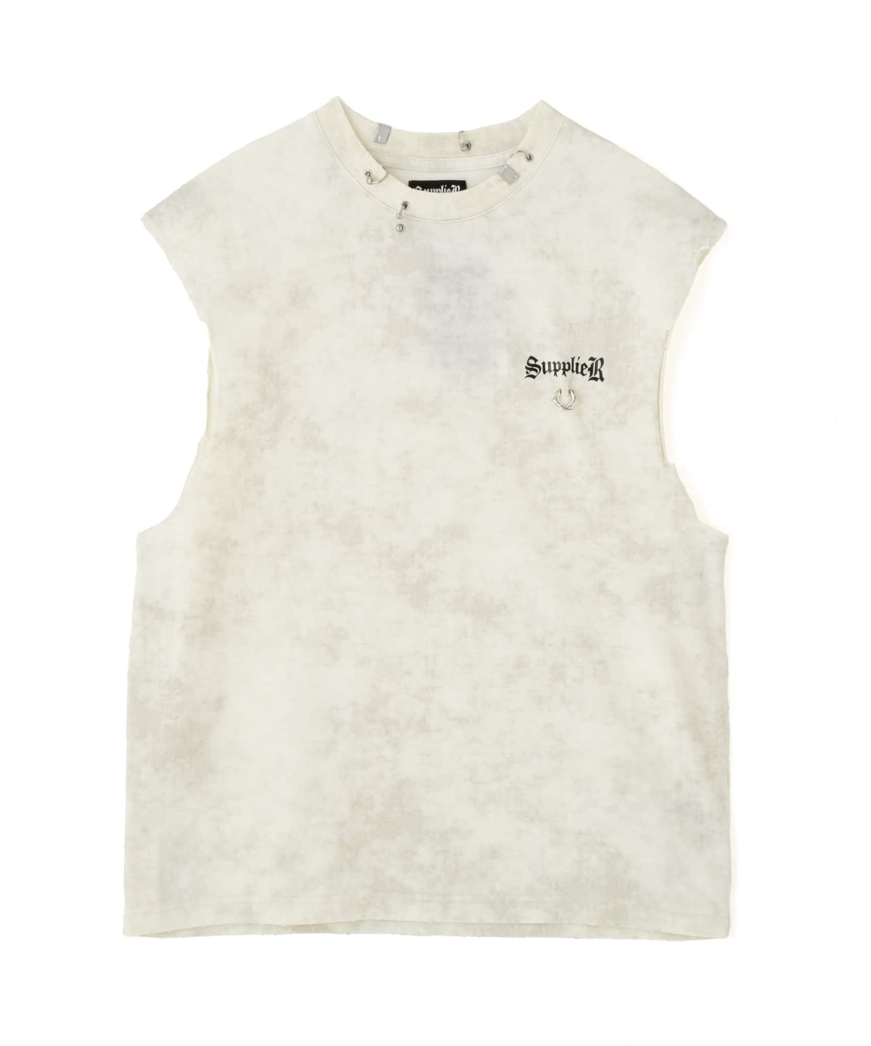 SUPPLIER 25ss "Exclusive Damage Pierced Cross Ns" White White M