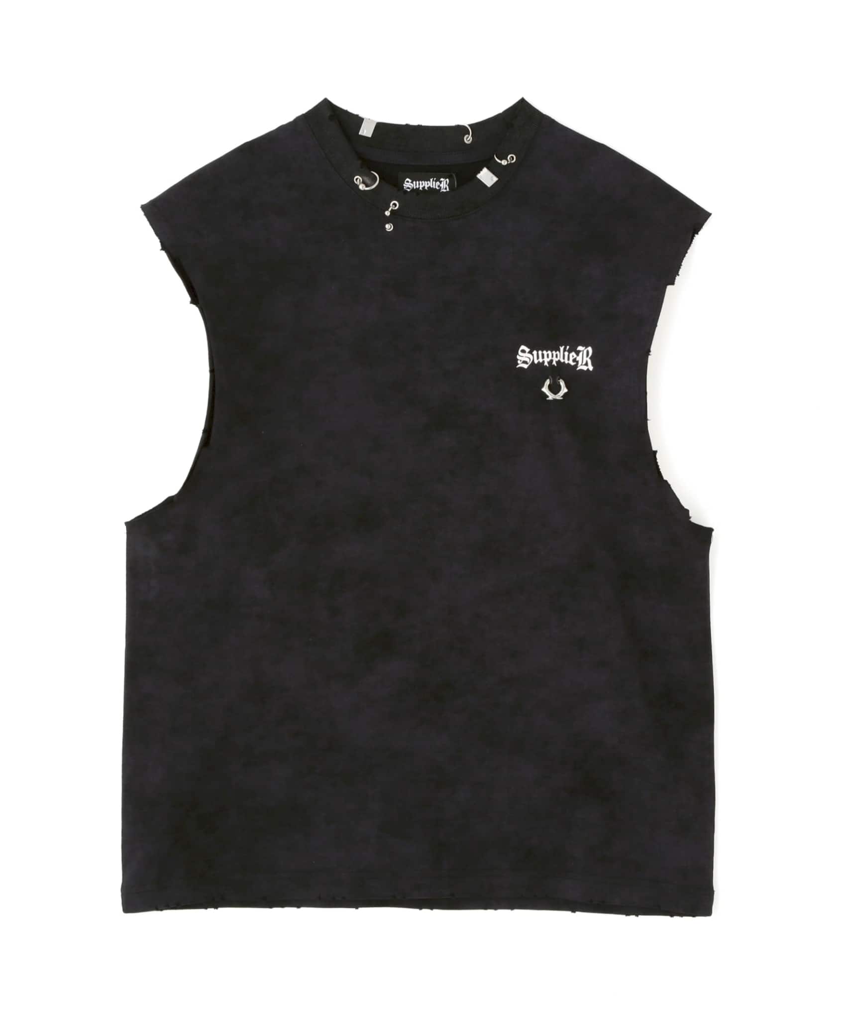 SUPPLIER 25ss "Exclusive Damage Pierced Cross Ns" Black Black M