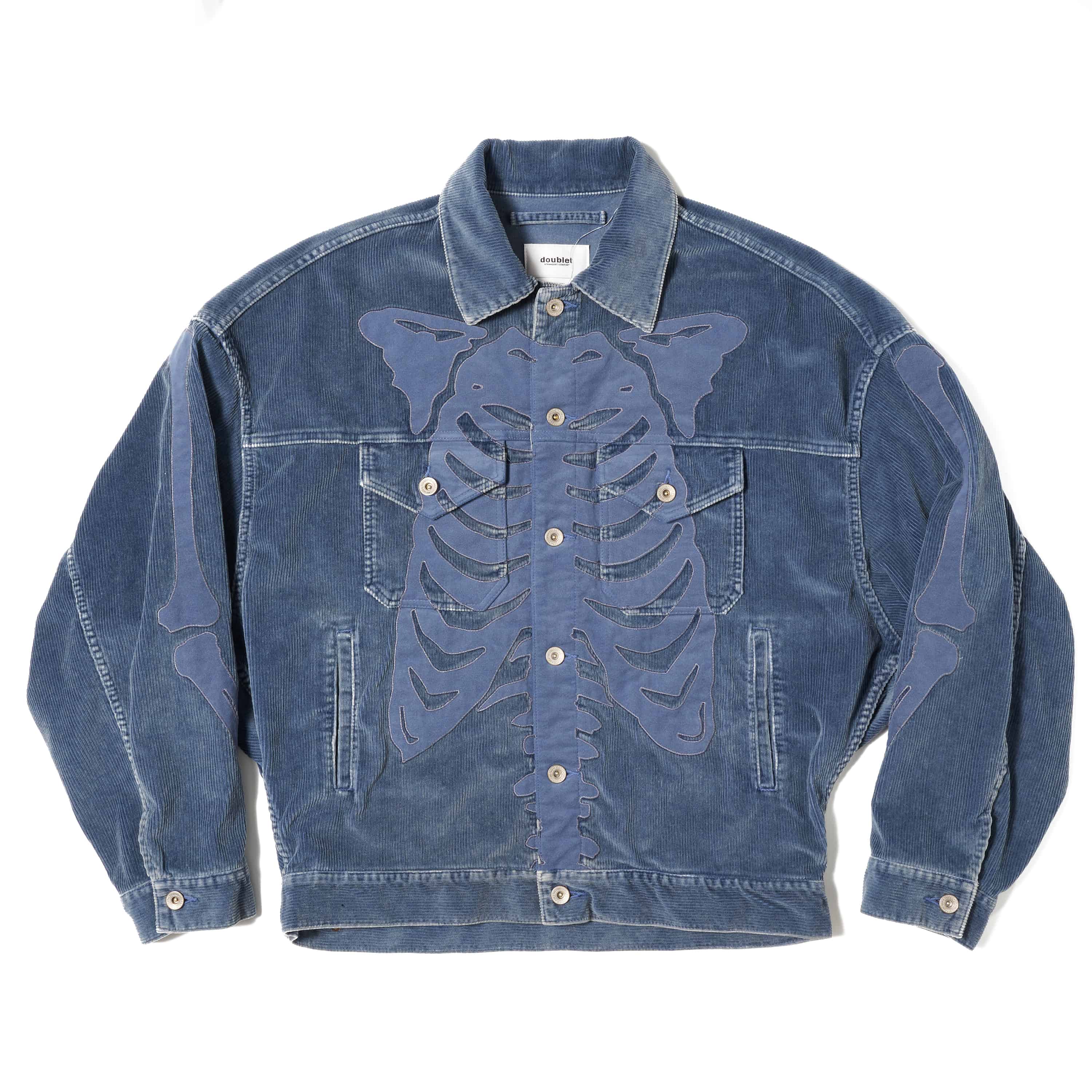 doublet 25aw "BONE APPLIQUE CORDUROY JACKET" Blue Blue M