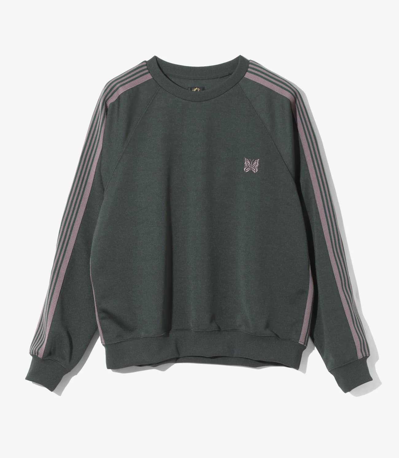 Needles 25aw "Track Crew Neck Shirt - Poly Smooth" Green Green M