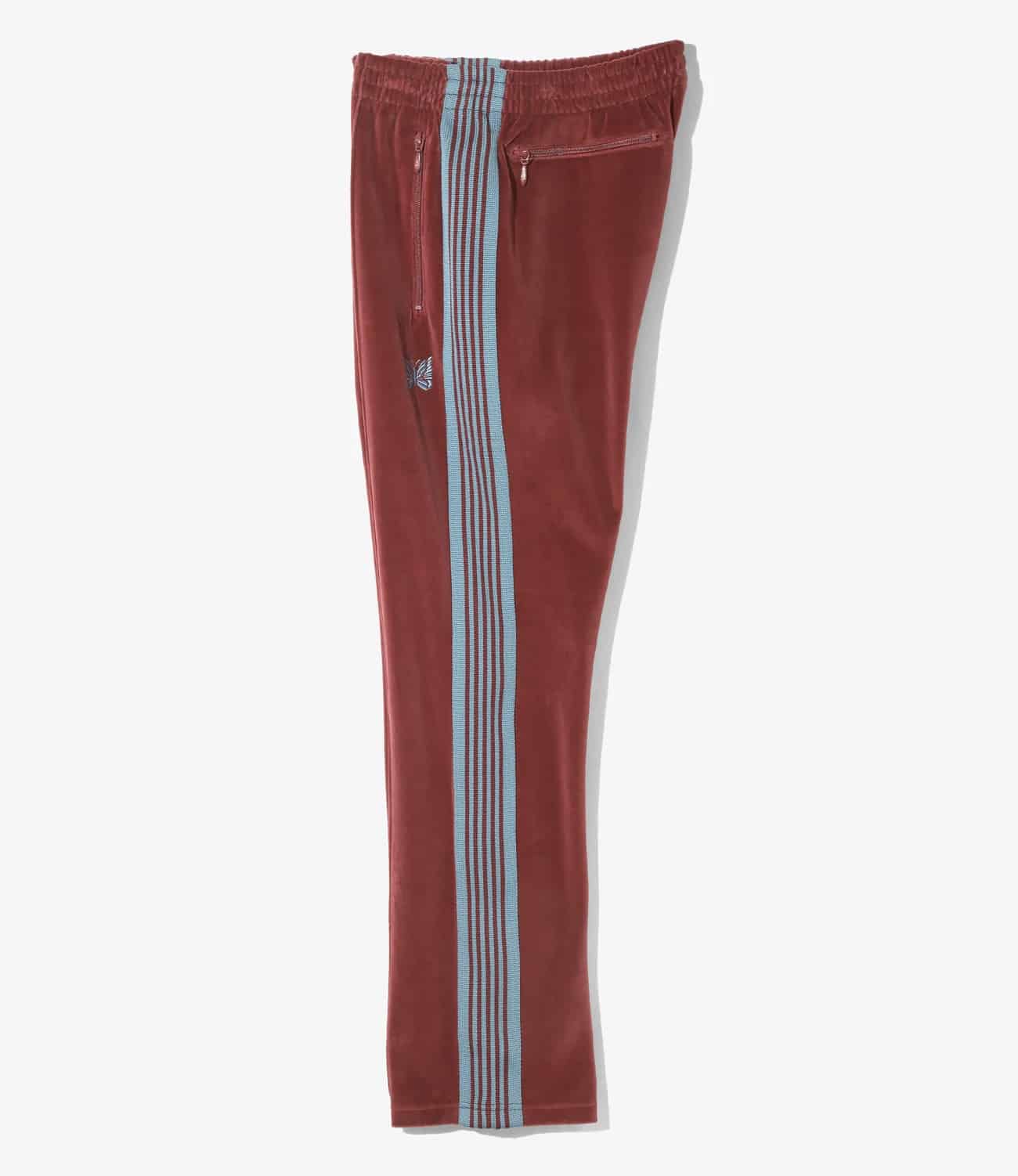 Needles 25aw "Narrow Track Pant - C/PE Velour" Burgundy Burgundy XS