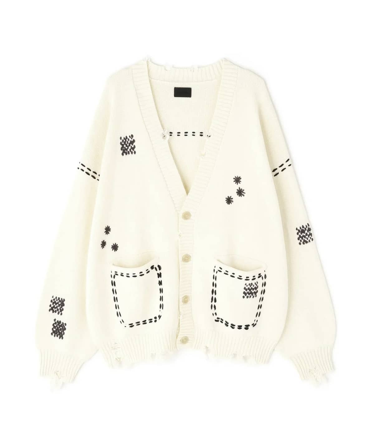 Danke Schon 25aw "Hand Stitch Knit Cardigan" White White S