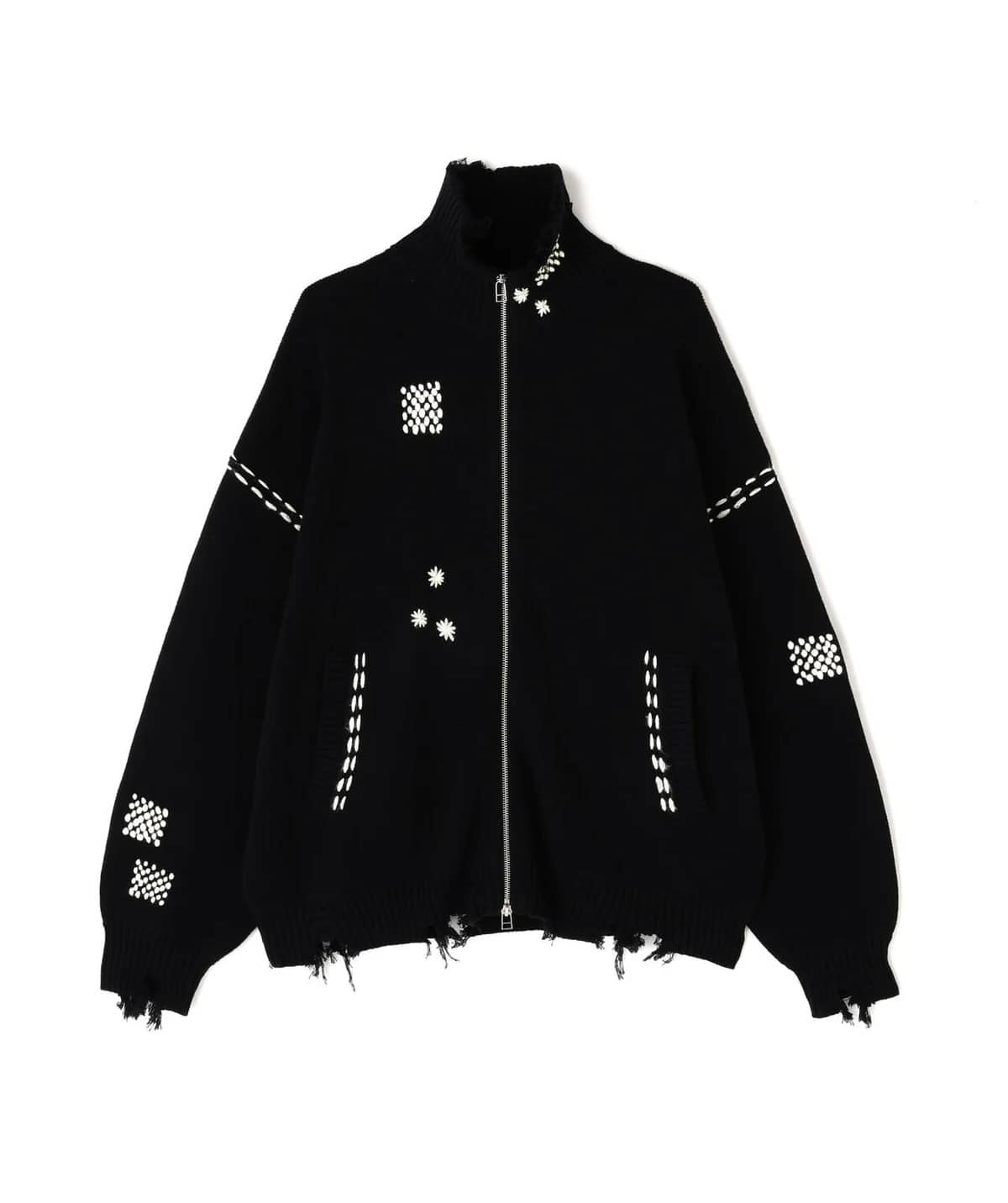 Danke Schon 25aw "Hand Stitch Knit Drivers" Black Black S