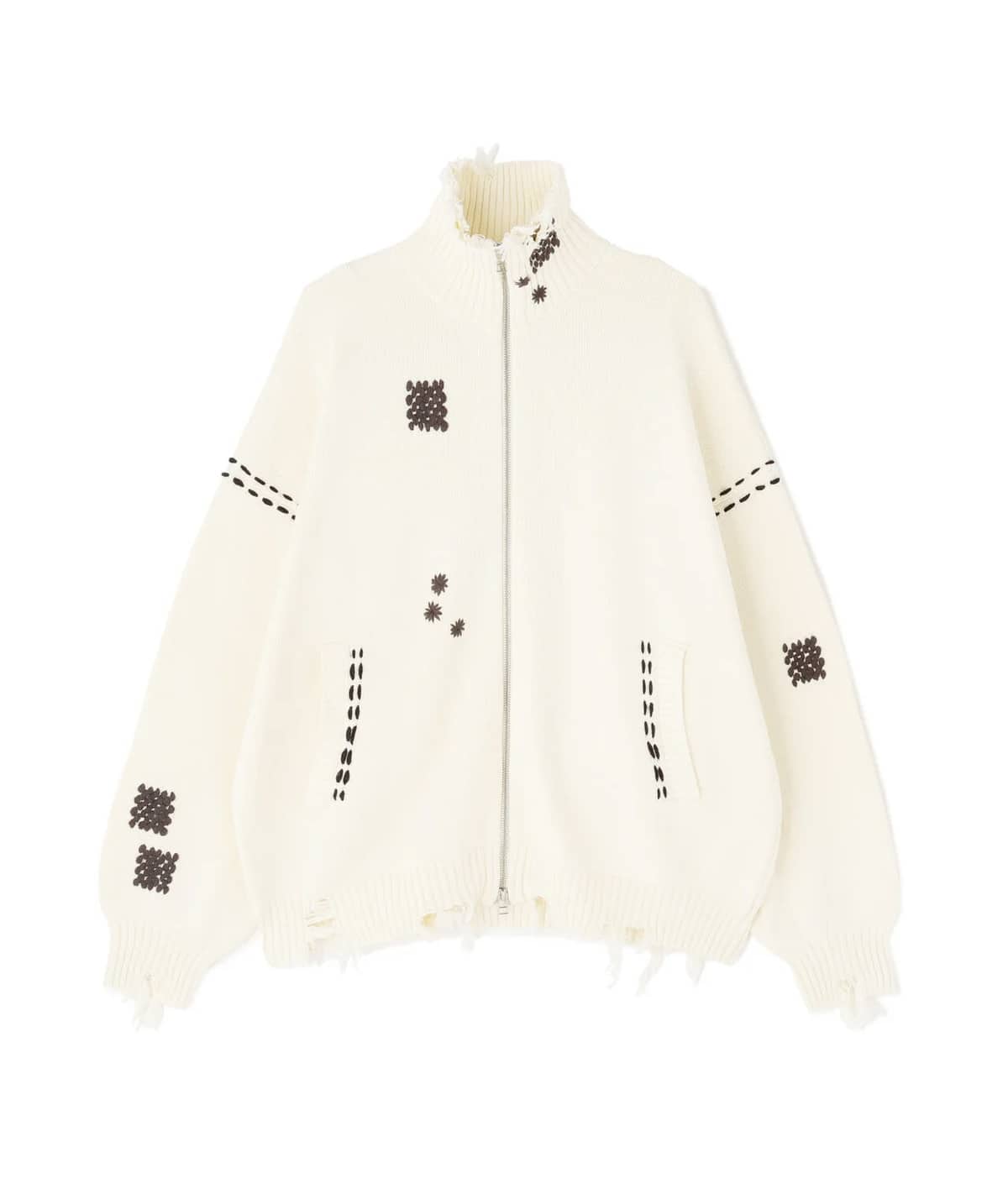 Danke Schon 25aw "Hand Stitch Knit Drivers" White White S