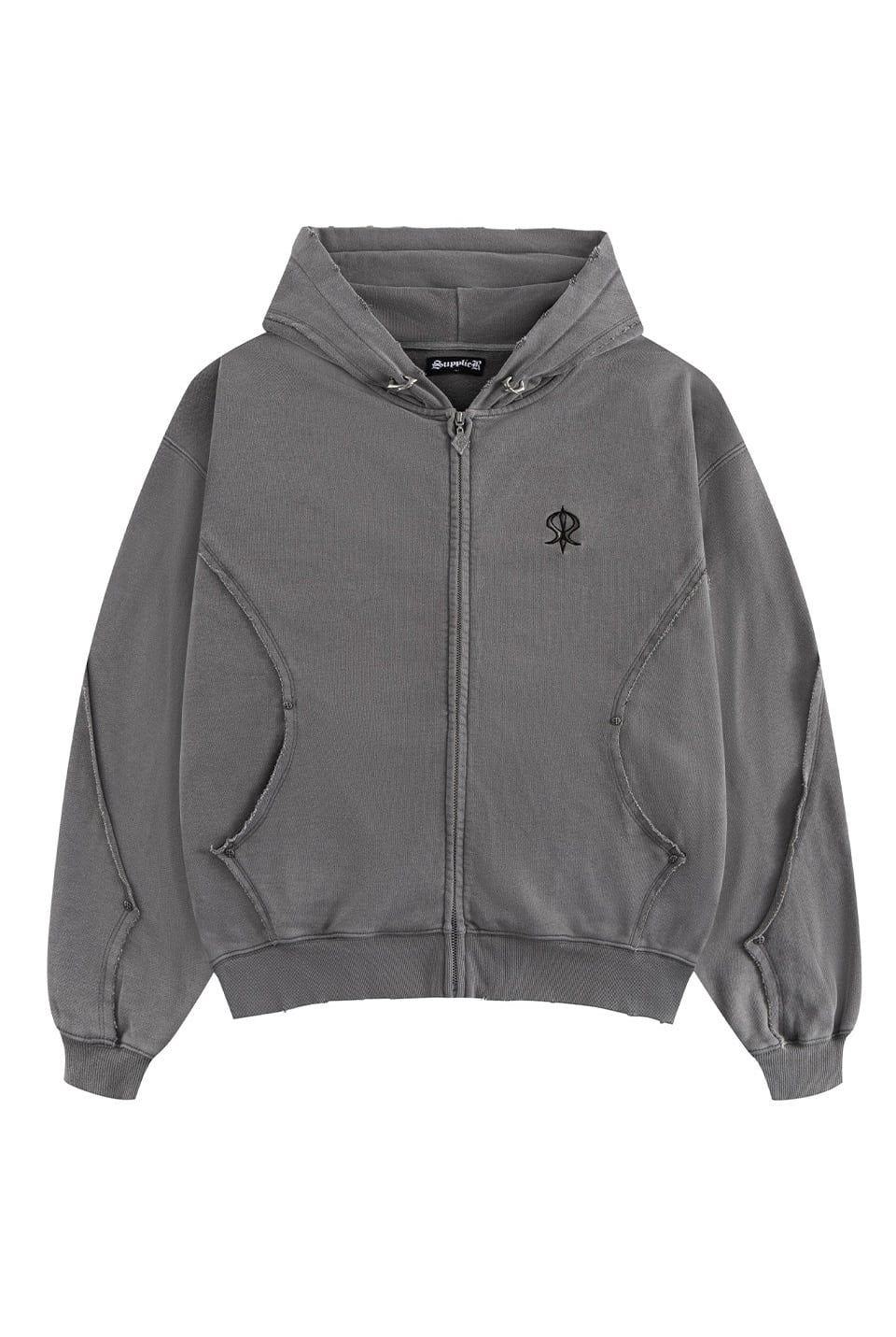 SUPPLIER 25aw "Switching Pierced Zip Hoodie V2" Gray Gray M