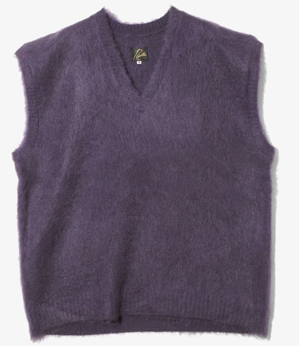 Needles 25aw "Mohair Knit Vest - Solid" Purple Purple S
