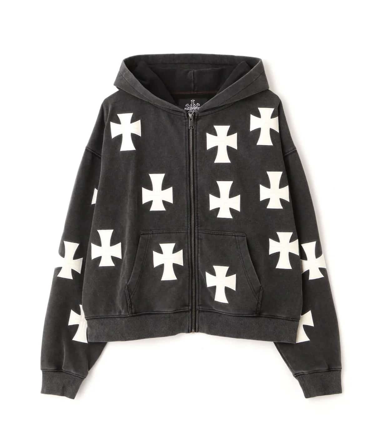 Unknown 25aw "Exclusive Leather Cross Zip Hoodie" White White M