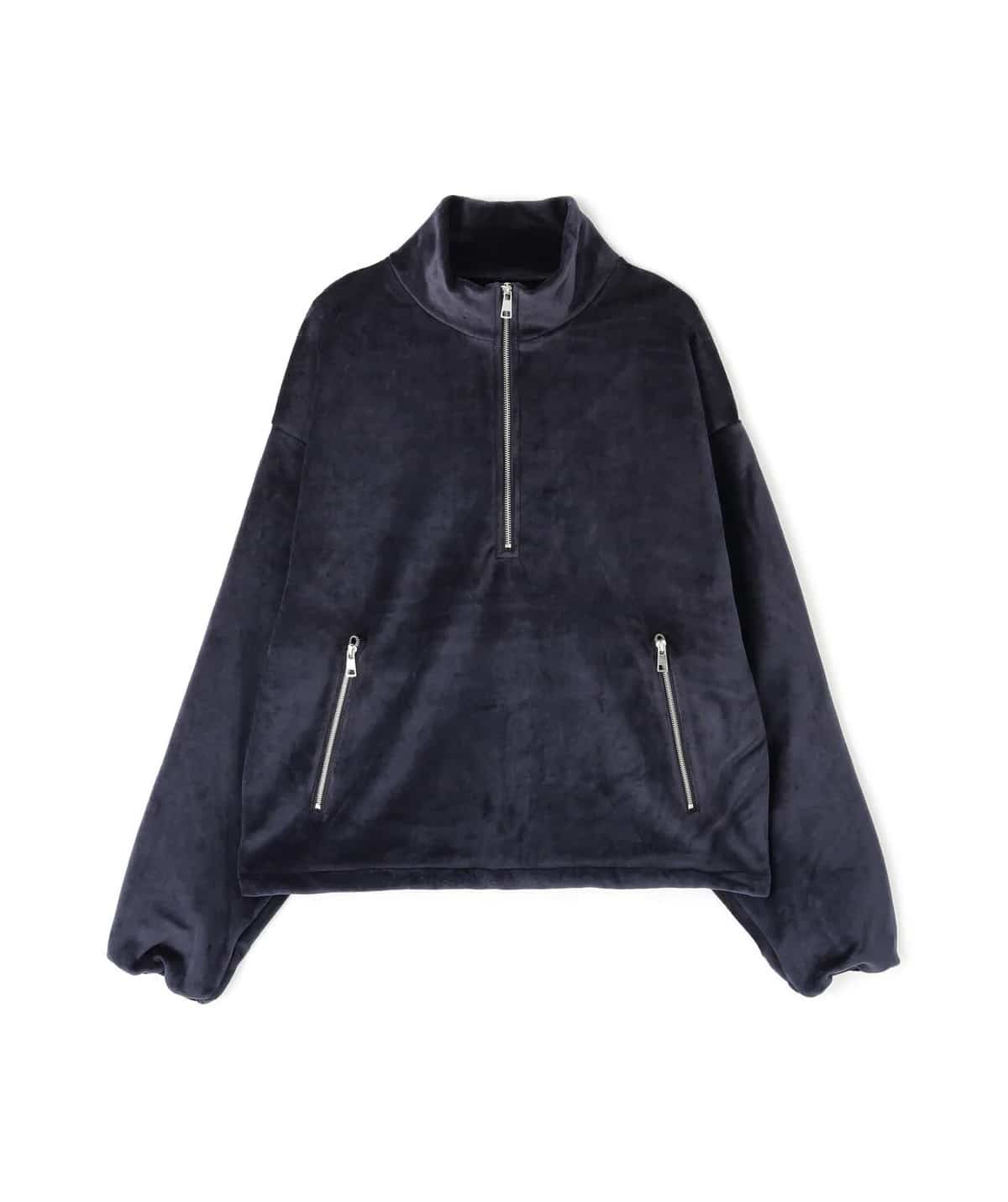 Danke Schon 25aw "W-Face Velour Half Zip Stand" Navy Navy S
