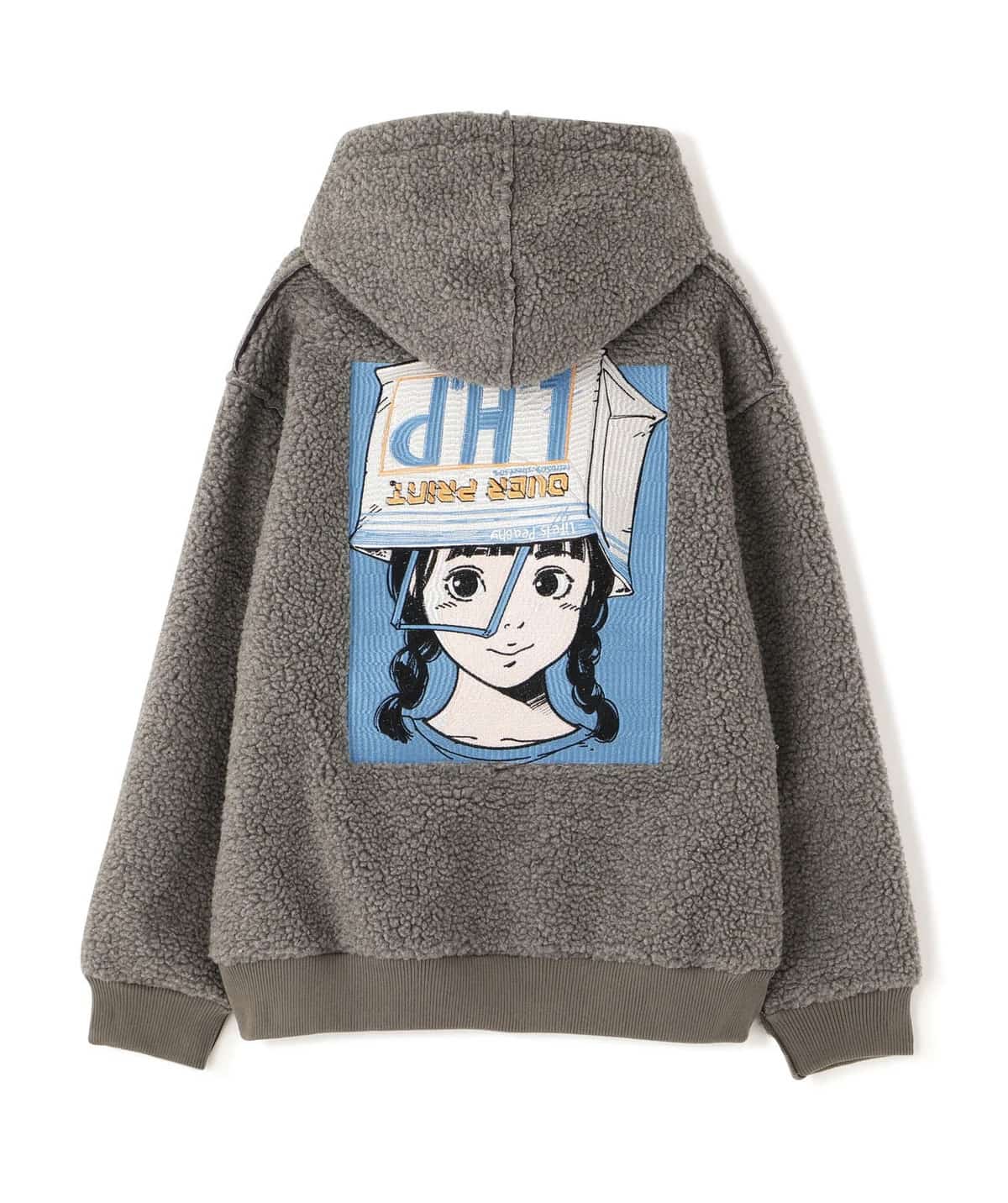 overprint 25aw "Exclusive SHOPPER Bonding Boa Hoodie" Grey Grey S