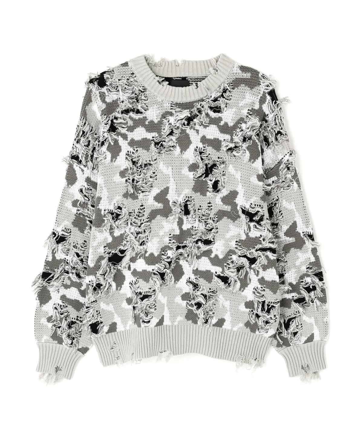 Danke Schon 25aw "Camo Knit Crewneck" Grey Grey M