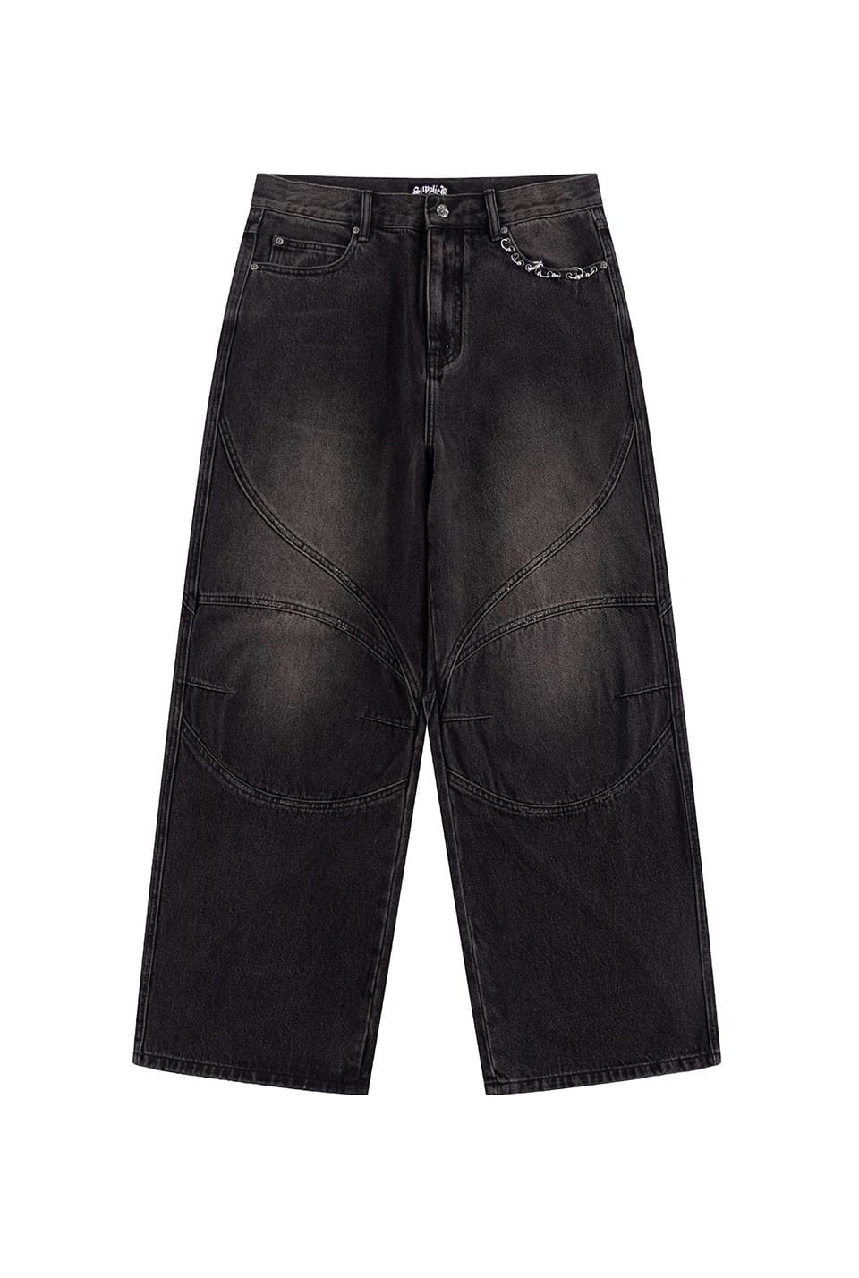 SUPPLIER 25aw "Switching Pierced Baggy Jeans" Black Black S