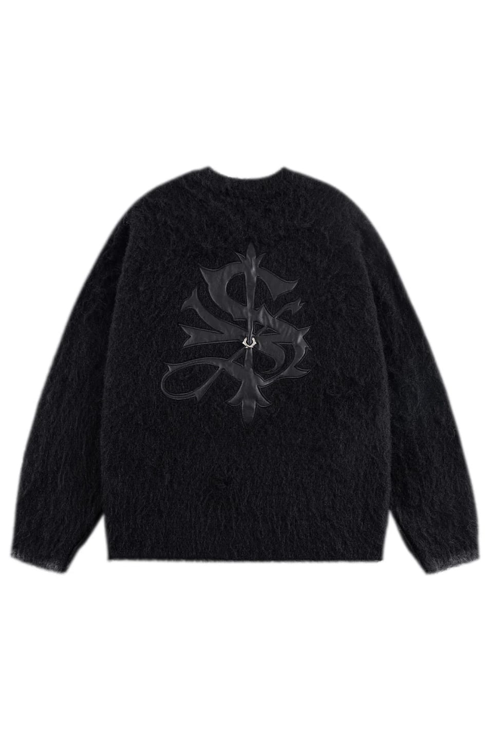 SUPPLIER 25aw "Tribal Cross Pierced Shaggy Knit" Black Black M