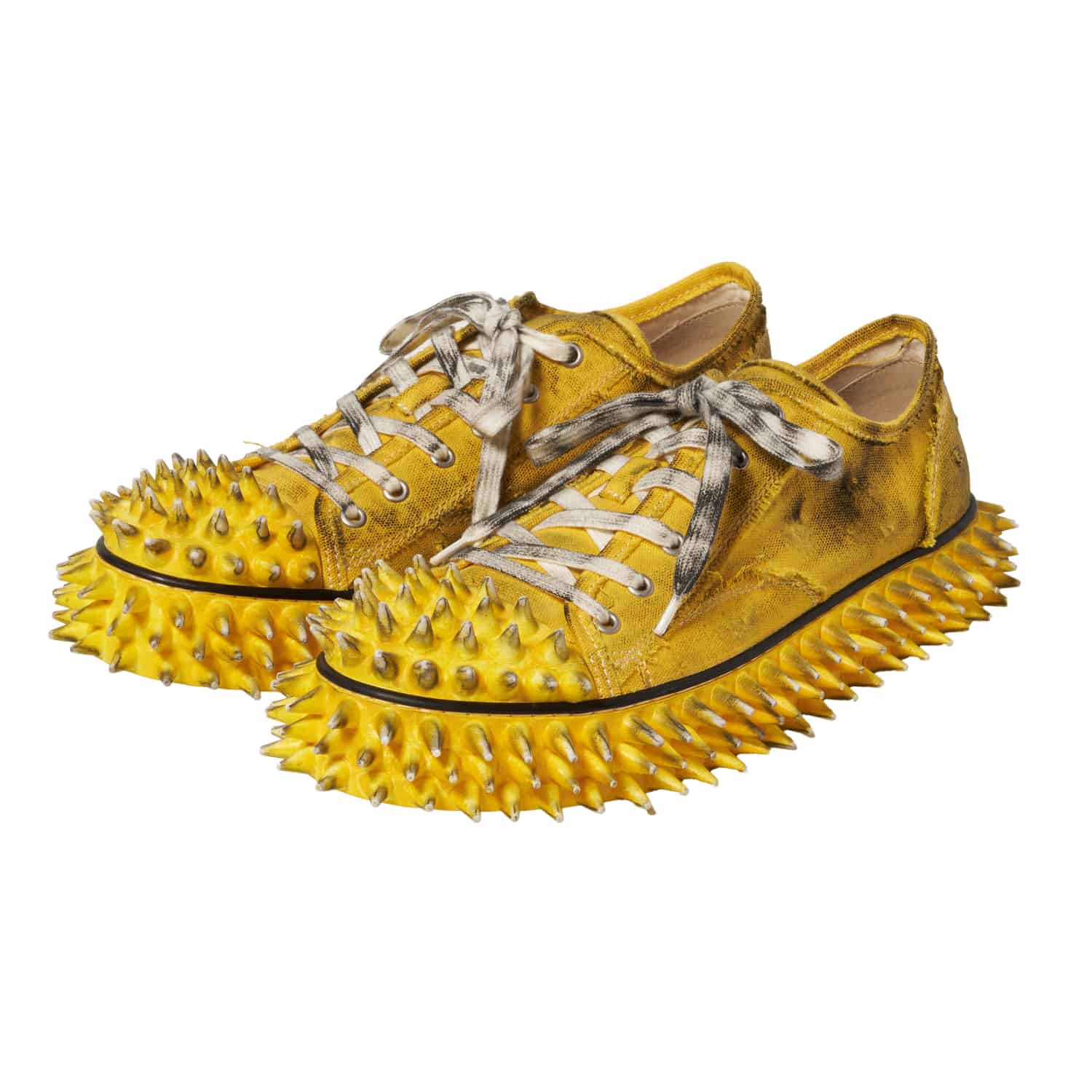 【先行予約 12月13日発売】doublet 26ss "DIRTY SPIKE TOE CAP CANVAS SNEAKER" Yellow Yellow 25H