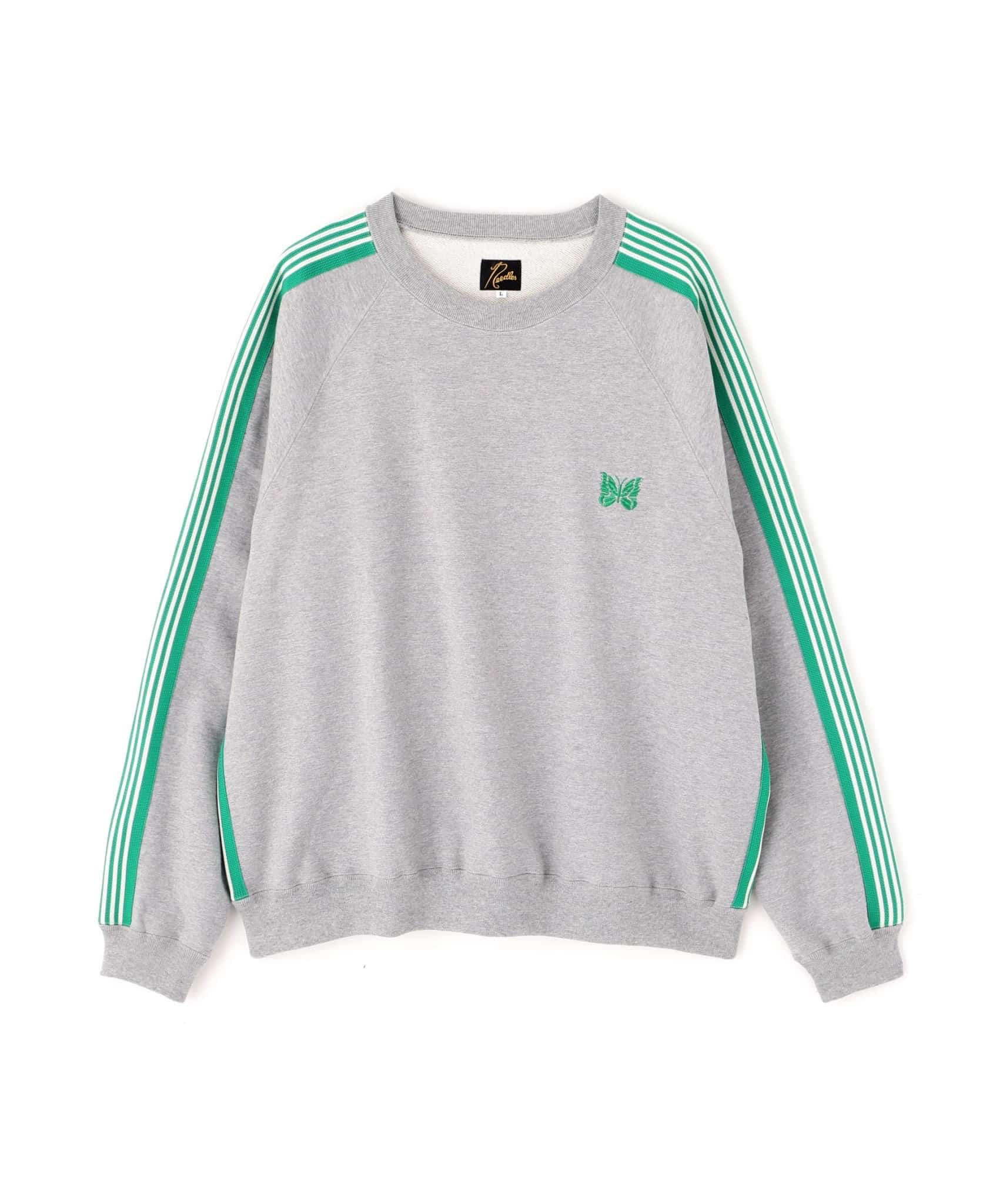 【先行予約 12月11日】Needles 26ss "Exclusive Track Crew Neck Shirt - Cotton Jersey" Grey/Green Grey/Green M