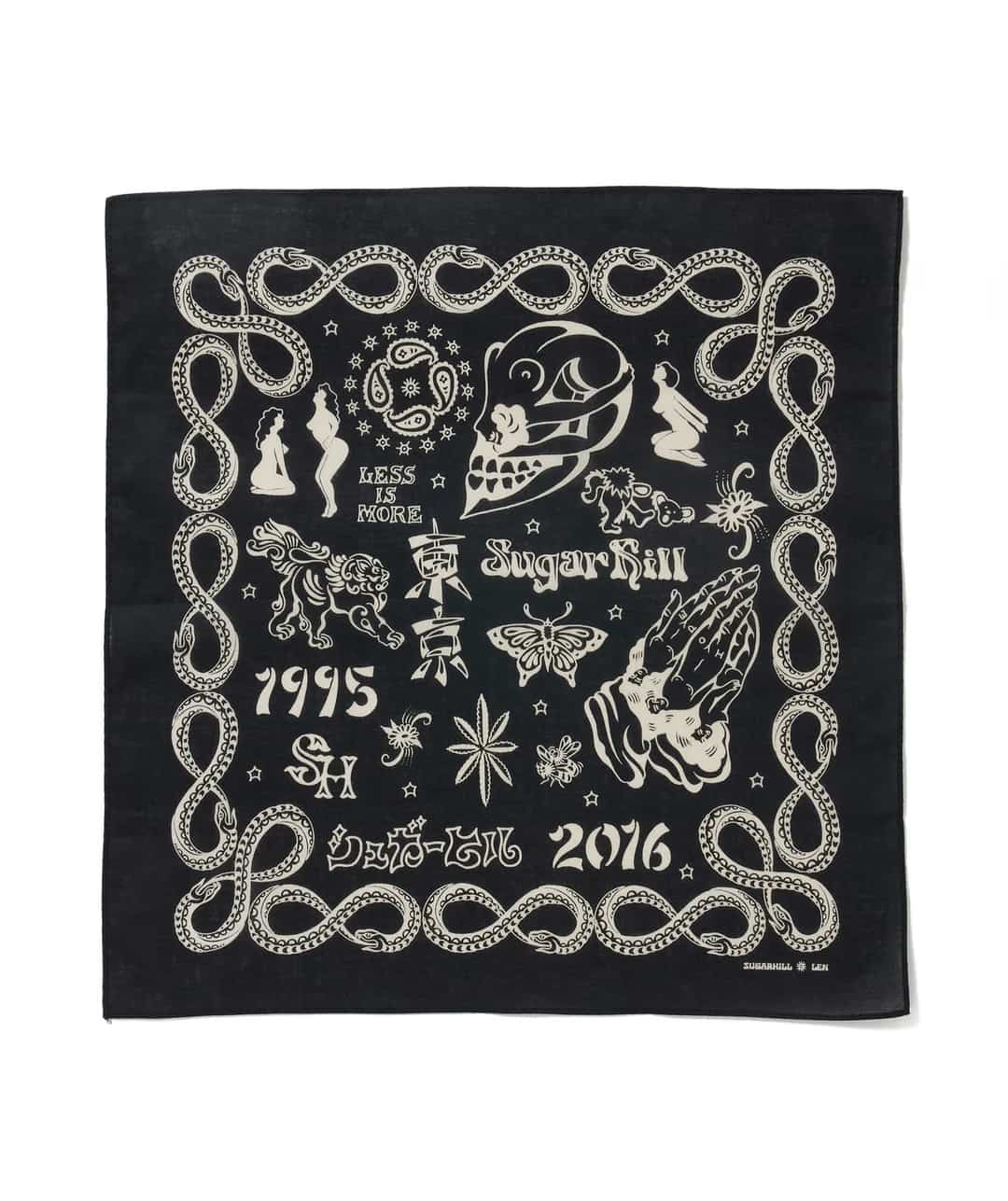 SUGARHILL 26ss "Tatoo Flash Bandana" Black Black One Size