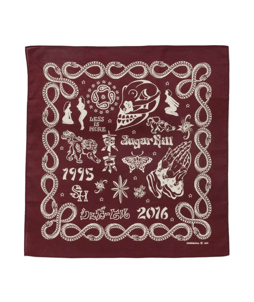 SUGARHILL 26ss "Tatoo Flash Bandana" Wine Wine One Size