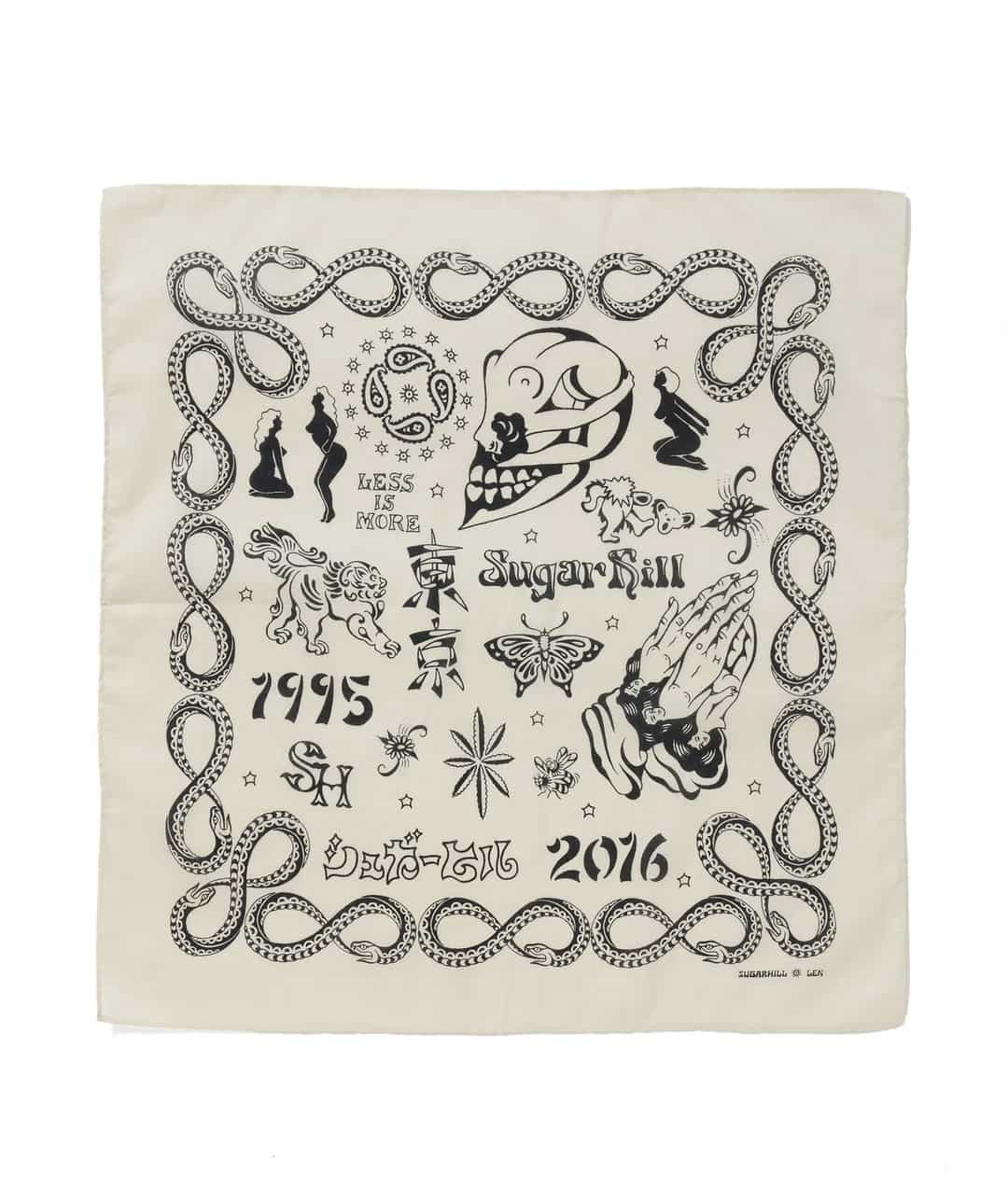 SUGARHILL 26ss "Tatoo Flash Bandana" Ecru Ecru One Size