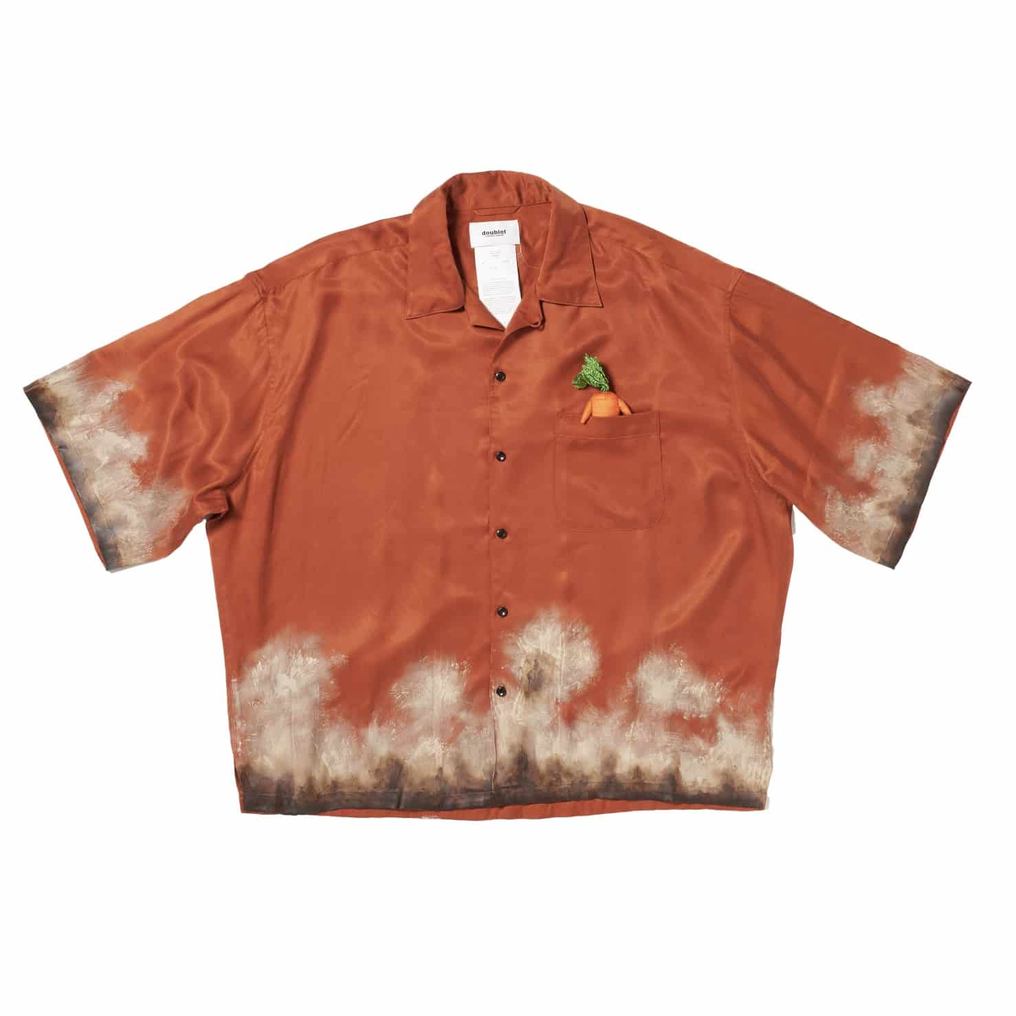 doublet 26ss "MUD-HAND-PAINTED SHIRT" Orange Orange M