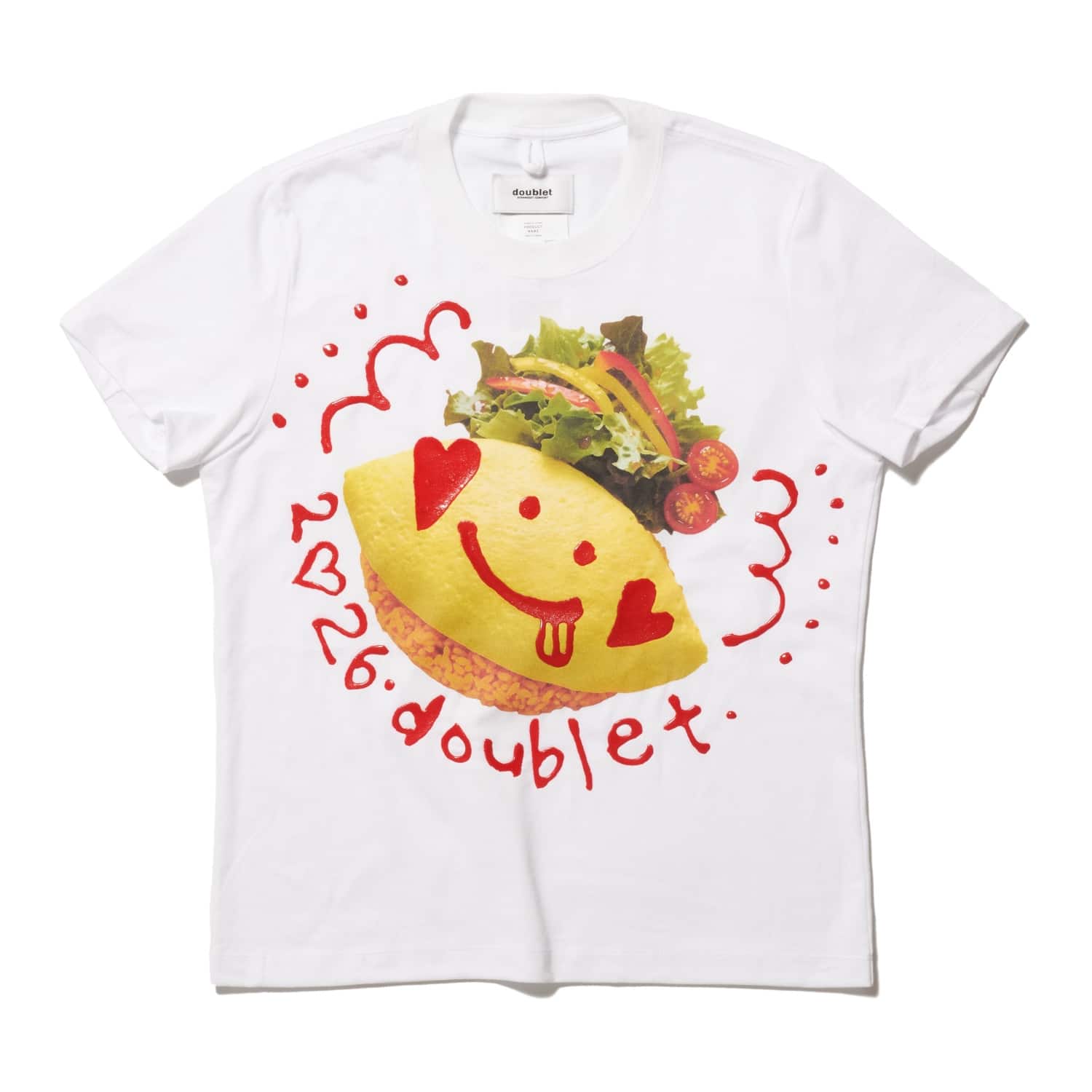 doublet 26ss "KETCHUP MESSAGE OMURICE T-SHIRT" White White M
